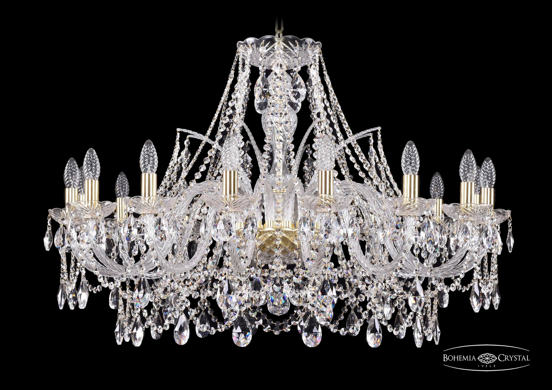 Подвесная хрустальная люстра 1411 Bohemia 1411/16/360 G