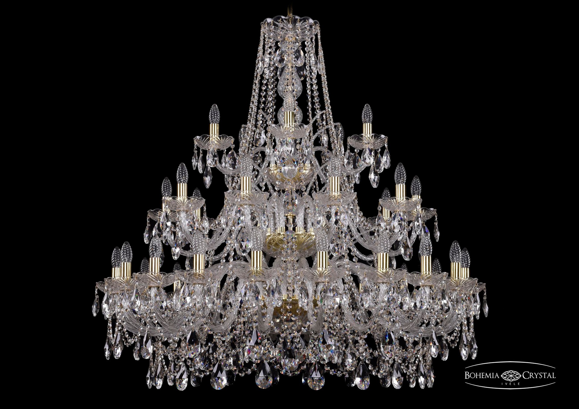 Подвесная хрустальная люстра 1411 Bohemia 1411/20+10+5/400/3d G
