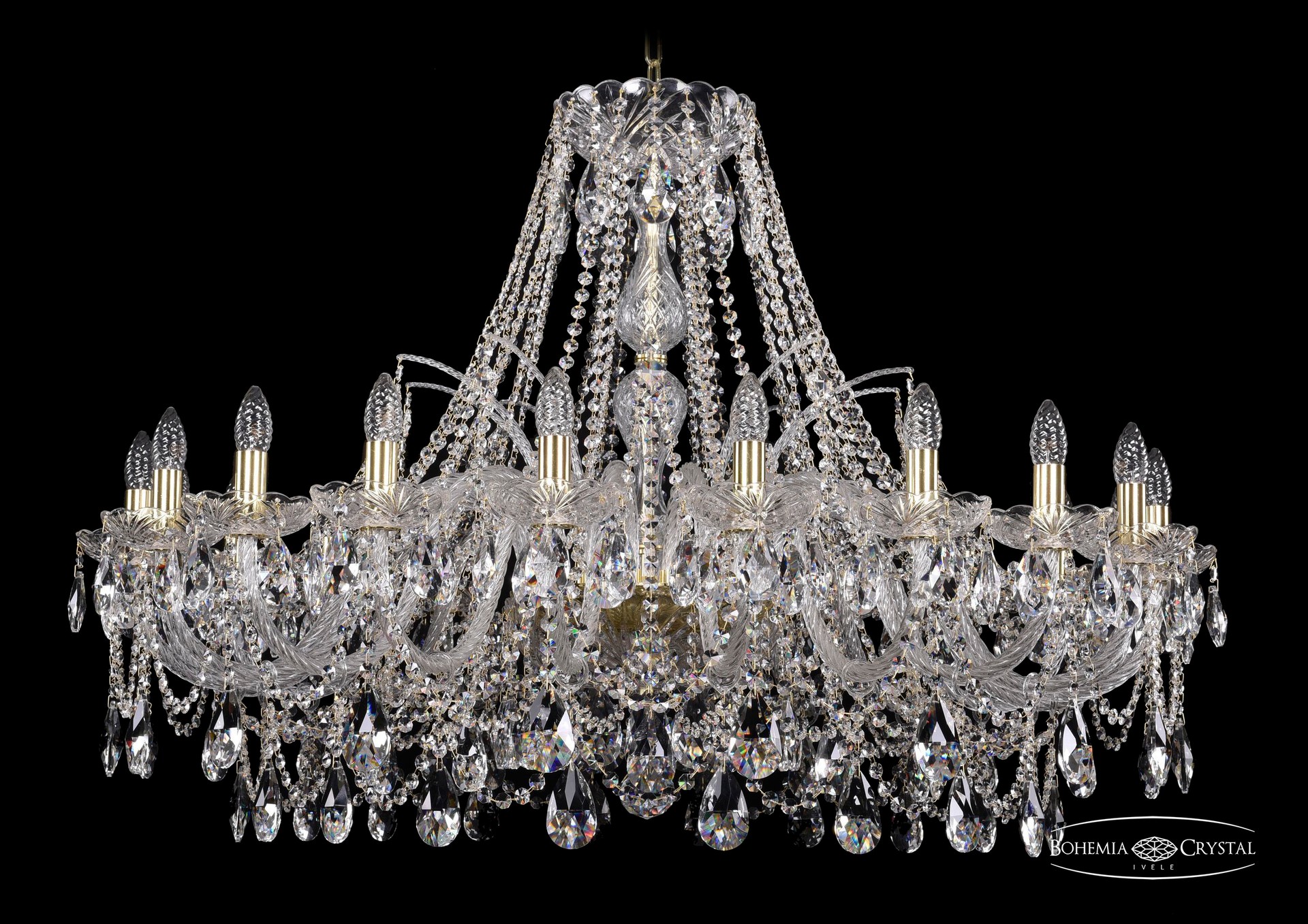 Подвесная хрустальная люстра 1411 Bohemia 1411/20/400 G