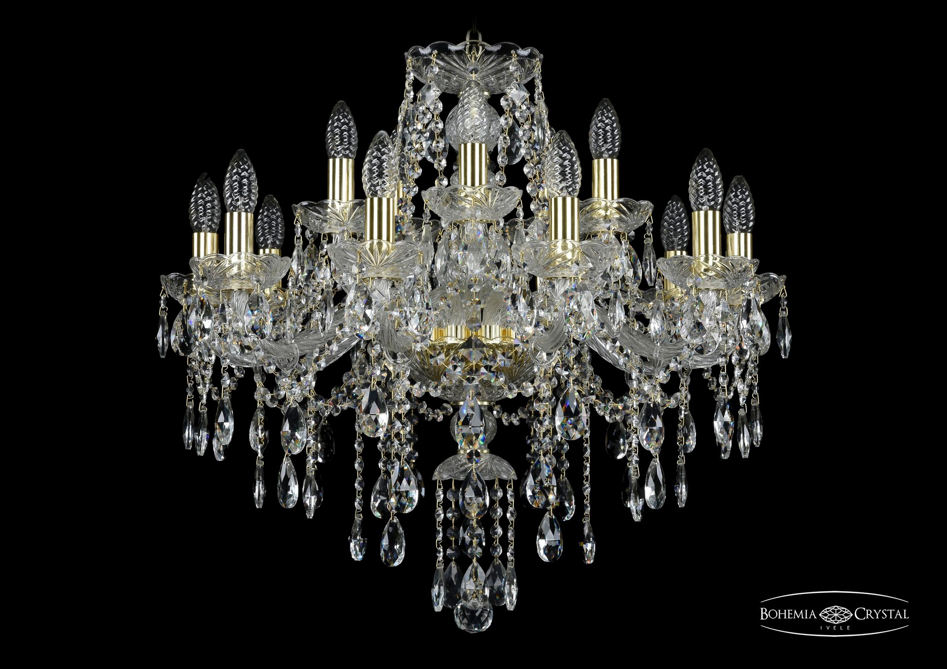 Подвесная хрустальная люстра 1415 Bohemia 1415/10+5/220 G