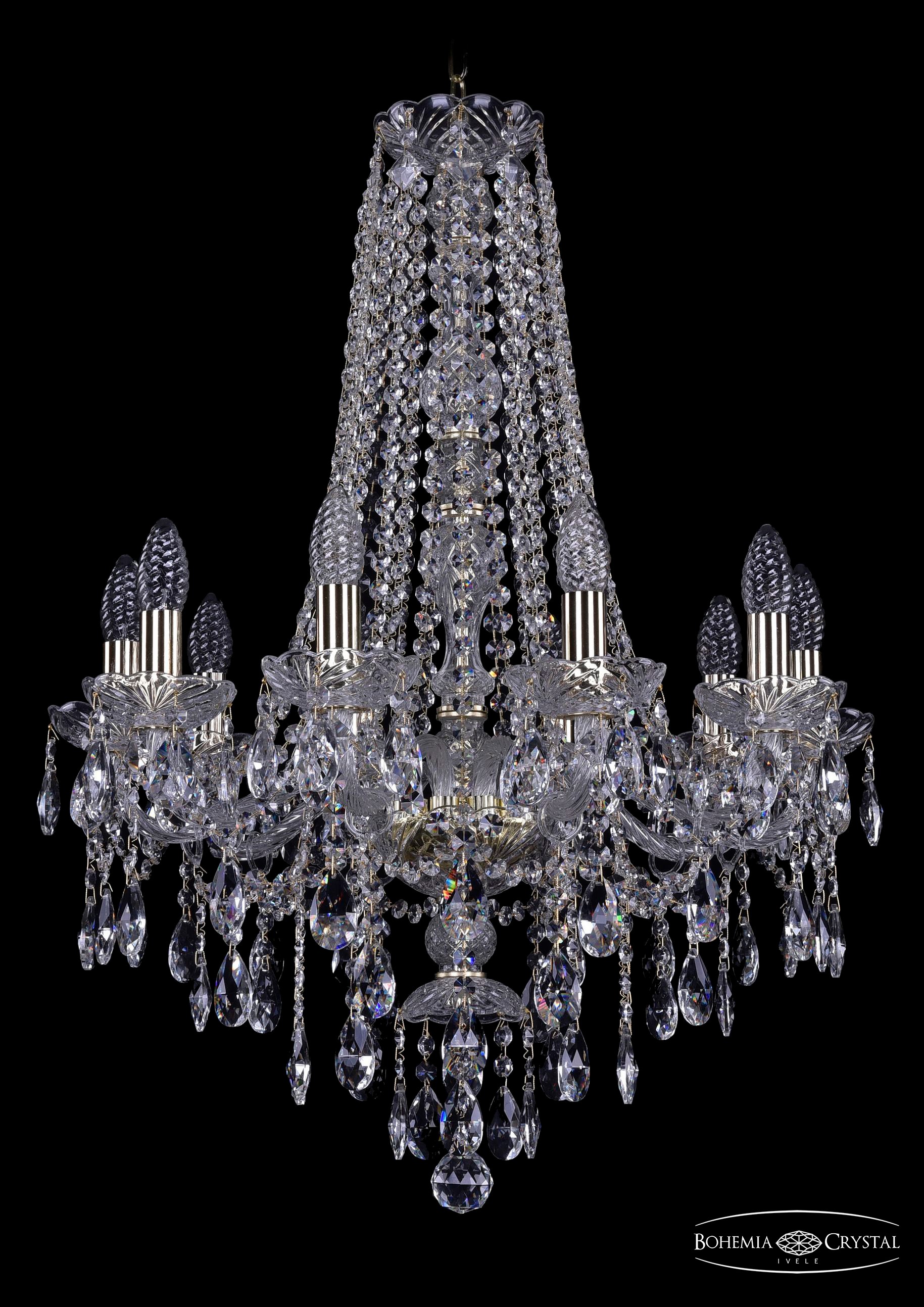 Подвесная хрустальная люстра 1415 Bohemia 1415/10/200/h-75 G