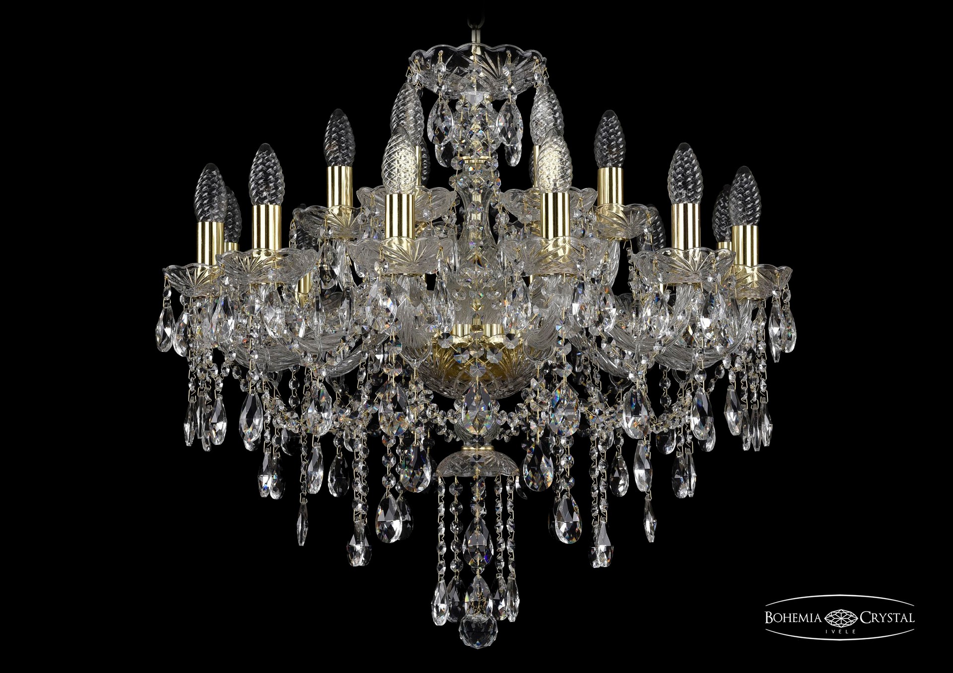 Подвесная хрустальная люстра 1415 Bohemia 1415/12+6/220 G