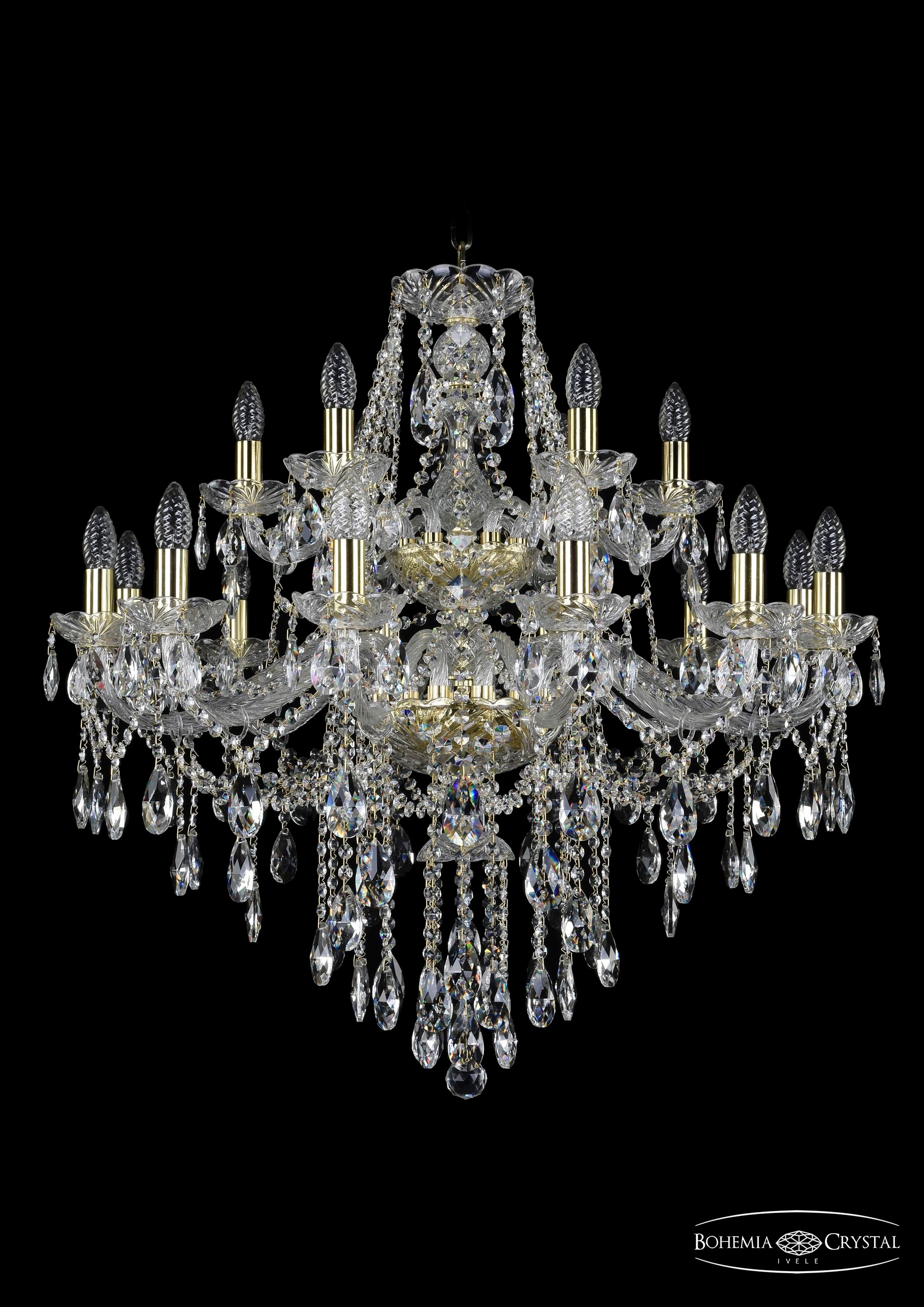 Подвесная хрустальная люстра 1415 Bohemia 1415/12+6/300/2d G