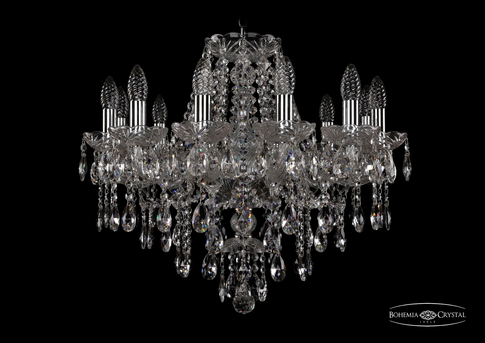 Подвесная хрустальная люстра 1415 Bohemia 1415/12/220 Ni