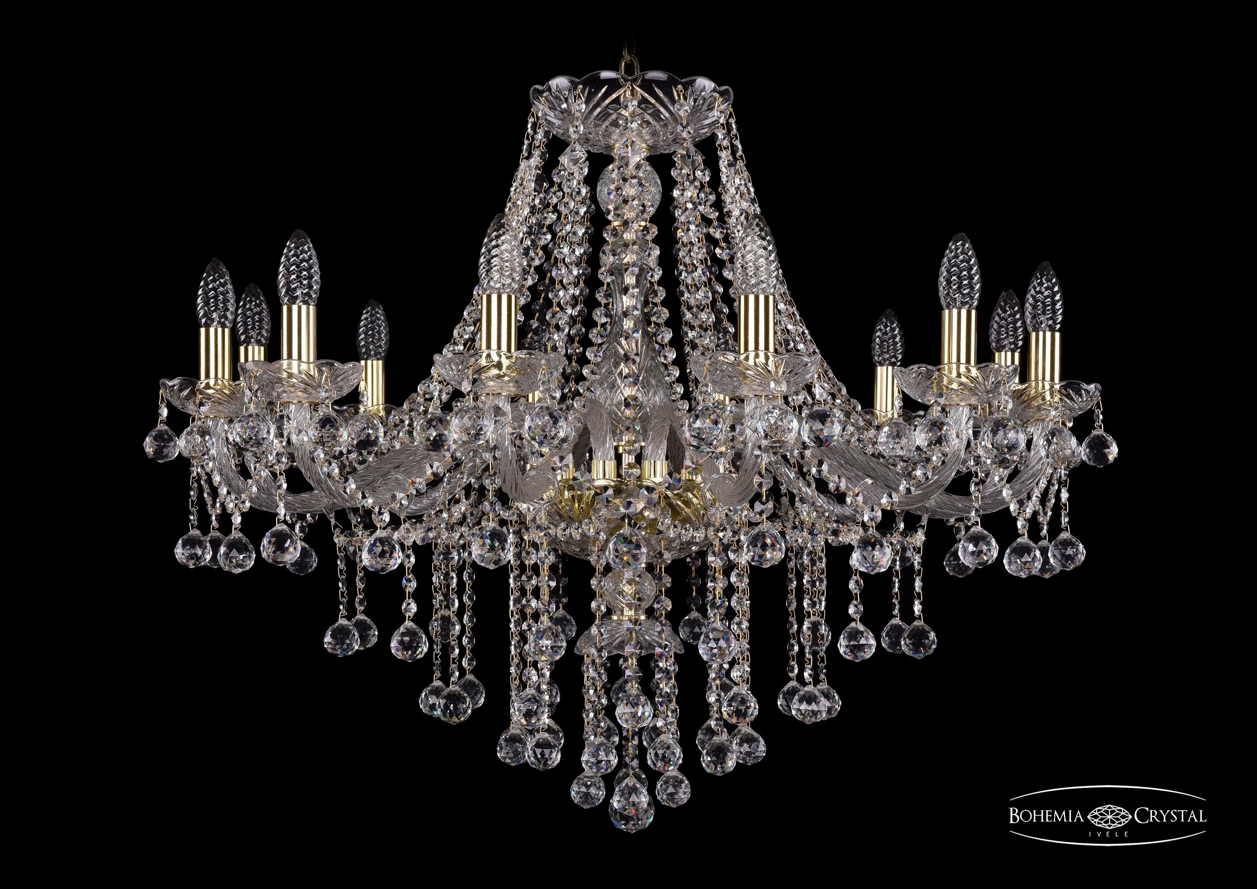 Подвесная хрустальная люстра 1415 Bohemia 1415/12/300 G Balls