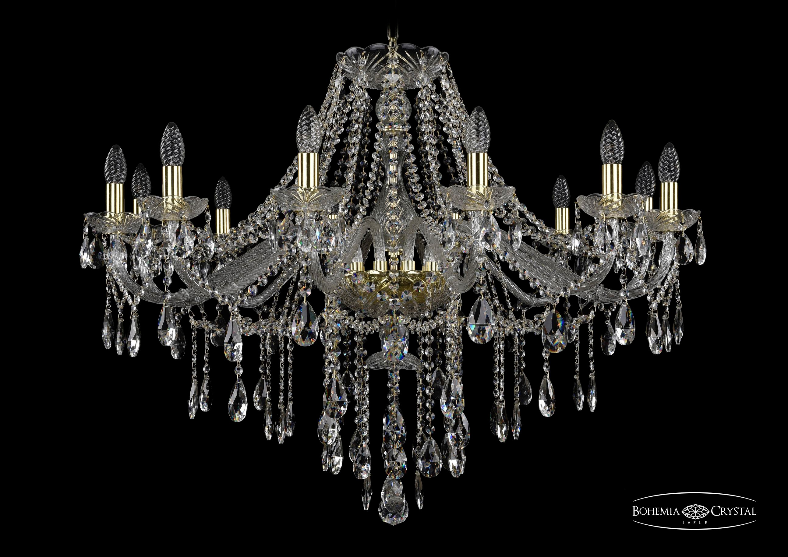 Подвесная хрустальная люстра 1415 Bohemia 1415/12/360 G