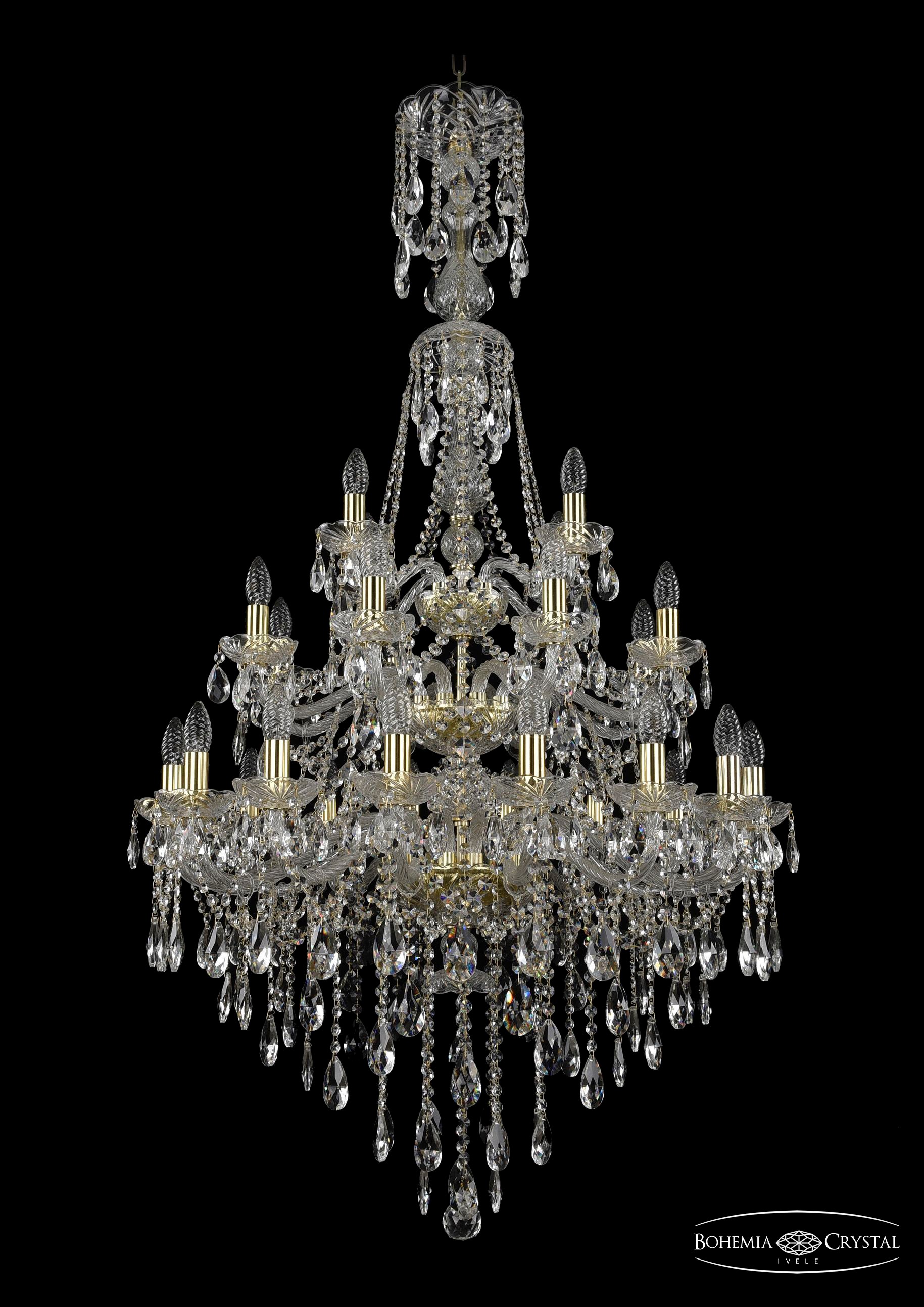 Подвесная хрустальная люстра 1415 Bohemia 1415/16+8+4/300/XL-155/3d G