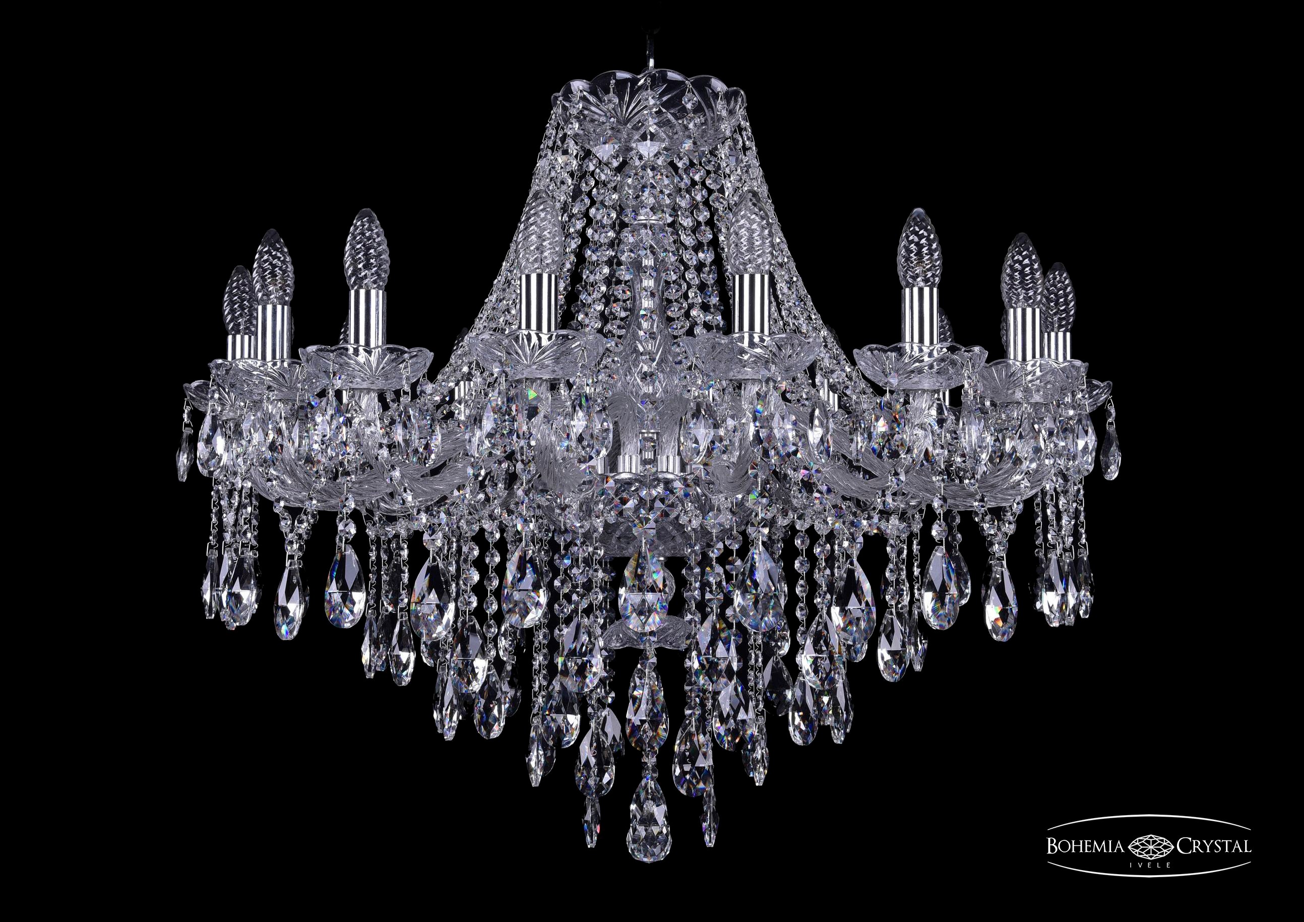 Подвесная хрустальная люстра 1415 Bohemia 1415/16/300 Ni