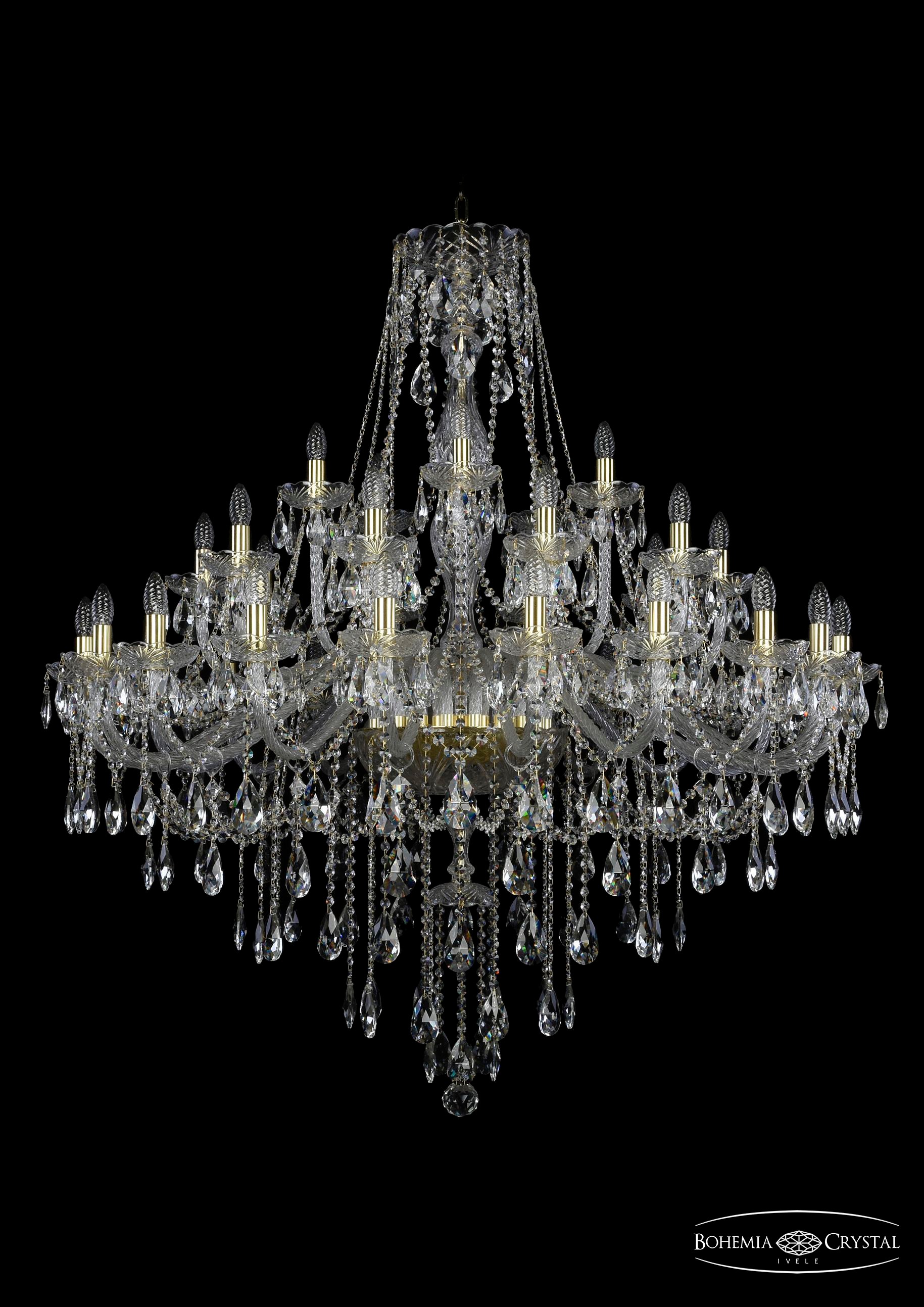 Подвесная хрустальная люстра 1415 Bohemia 1415/20+10+5/460 G
