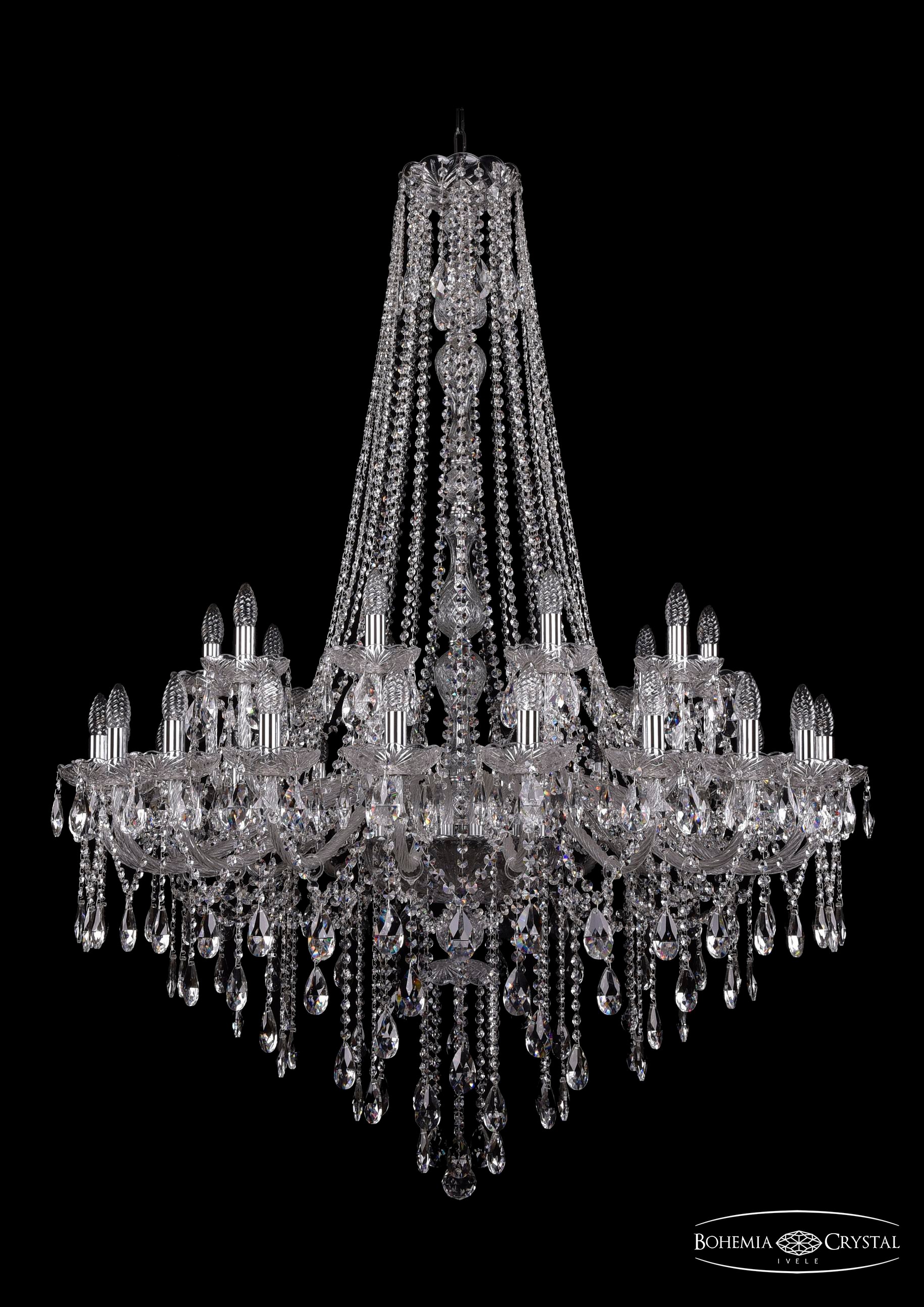 Подвесная хрустальная люстра 1415 Bohemia 1415/20+10/400/h-154 Ni