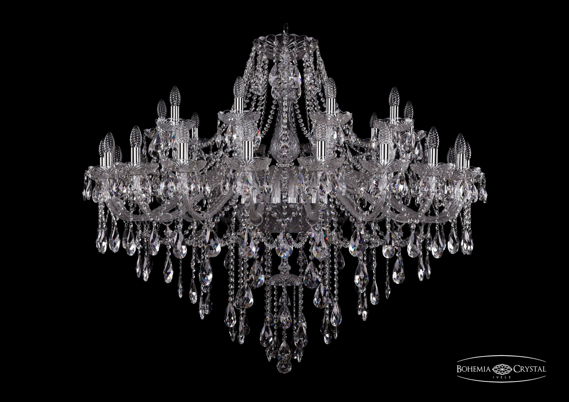 Подвесная хрустальная люстра 1415 Bohemia 1415/20+10/460 Ni