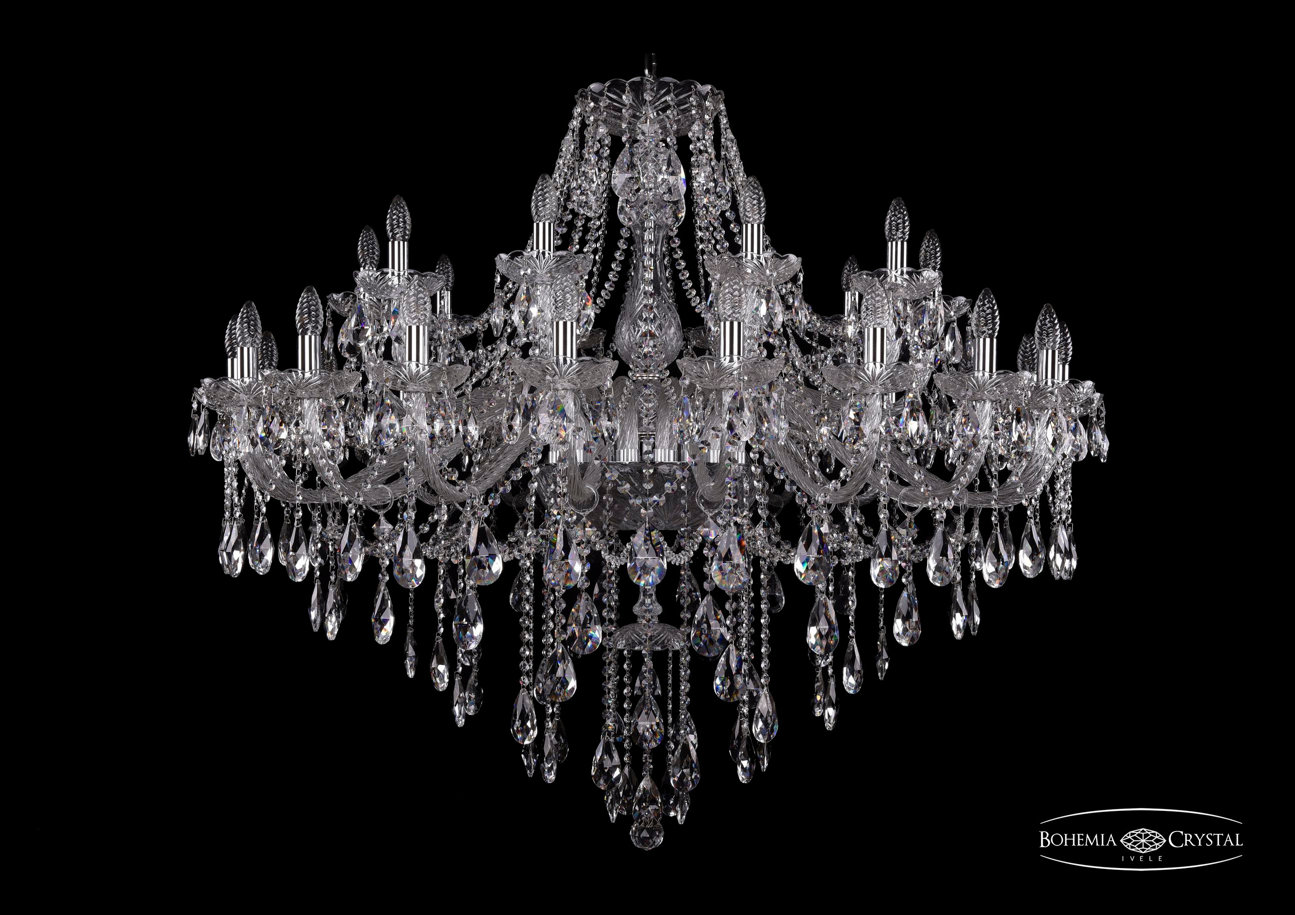Подвесная хрустальная люстра 1415 Bohemia 1415/20+10/460 Ni