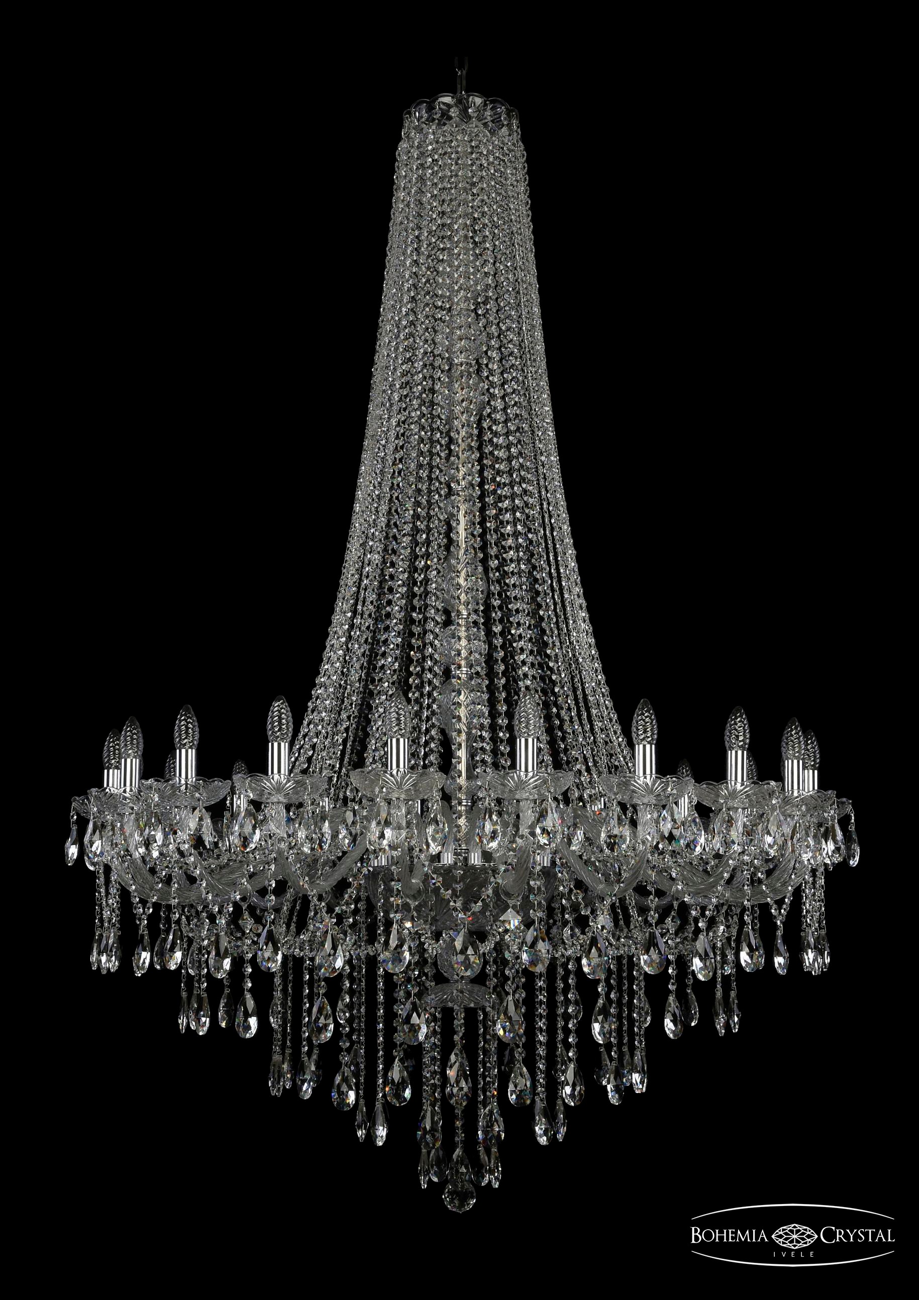 Подвесная хрустальная люстра 1415 Bohemia 1415/20/400/h-173 Ni