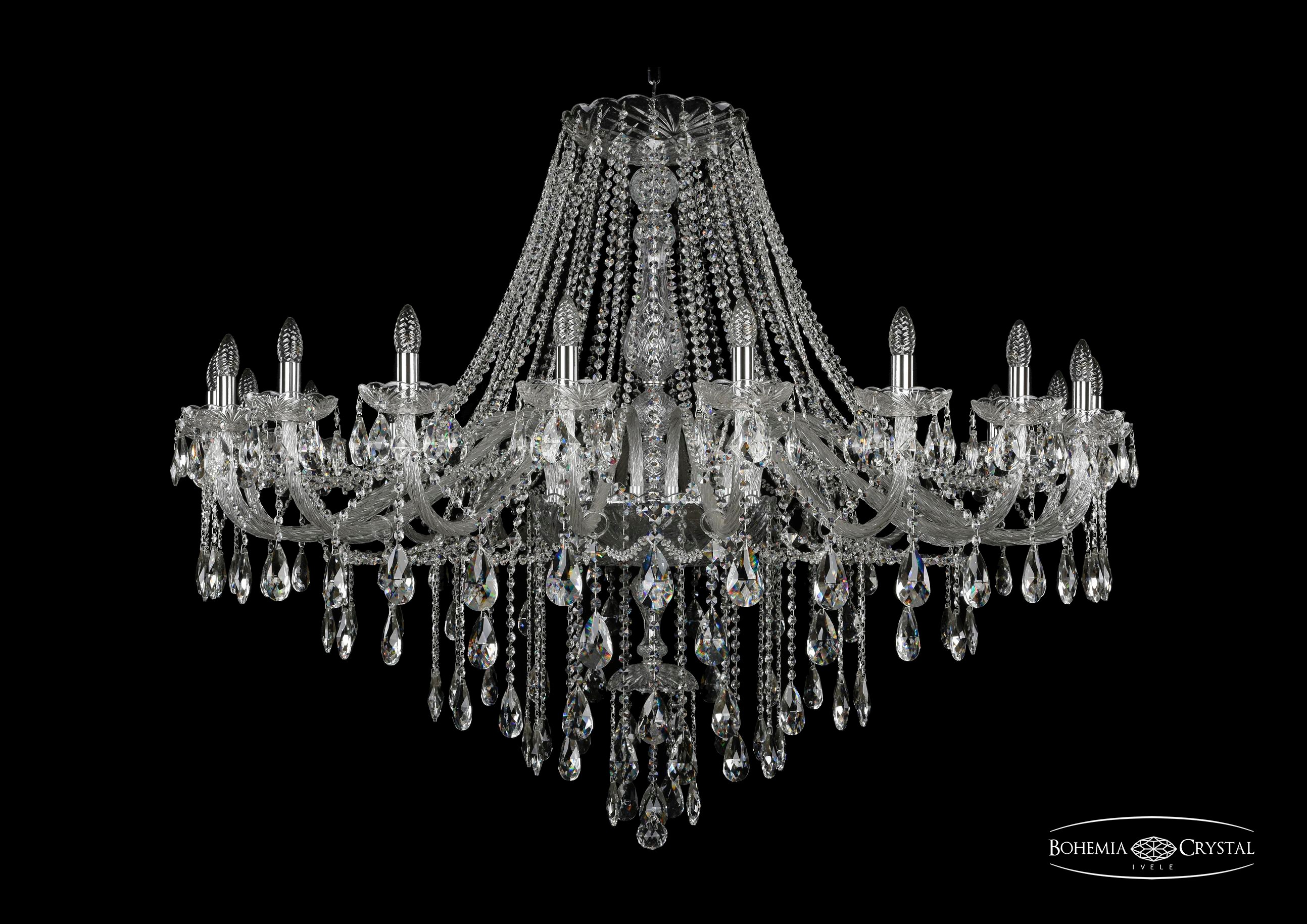 Подвесная хрустальная люстра 1415 Bohemia 1415/20/530 Ni