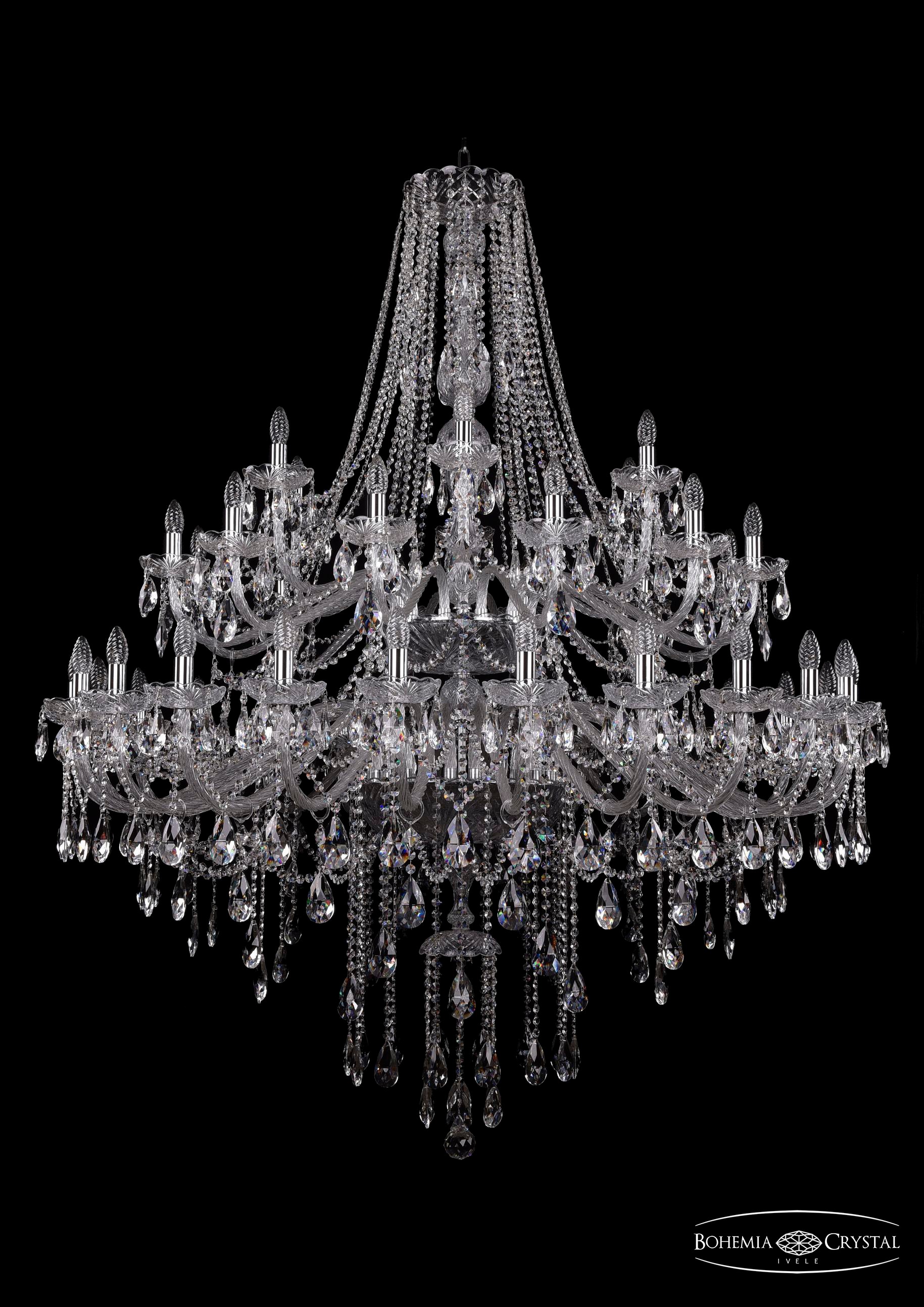 Подвесная хрустальная люстра 1415 Bohemia 1415/24+12+6/530/2d Ni