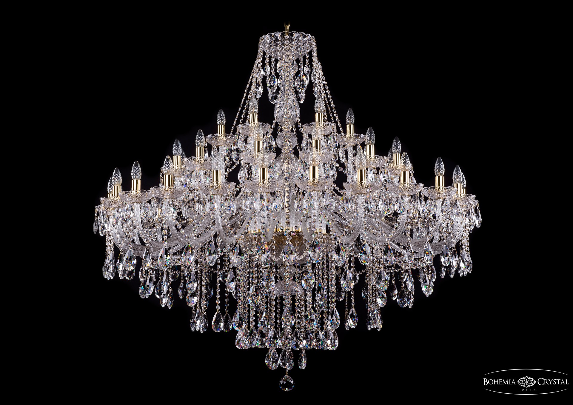 Подвесная хрустальная люстра 1415 Bohemia 1415/24+12+6/530 G
