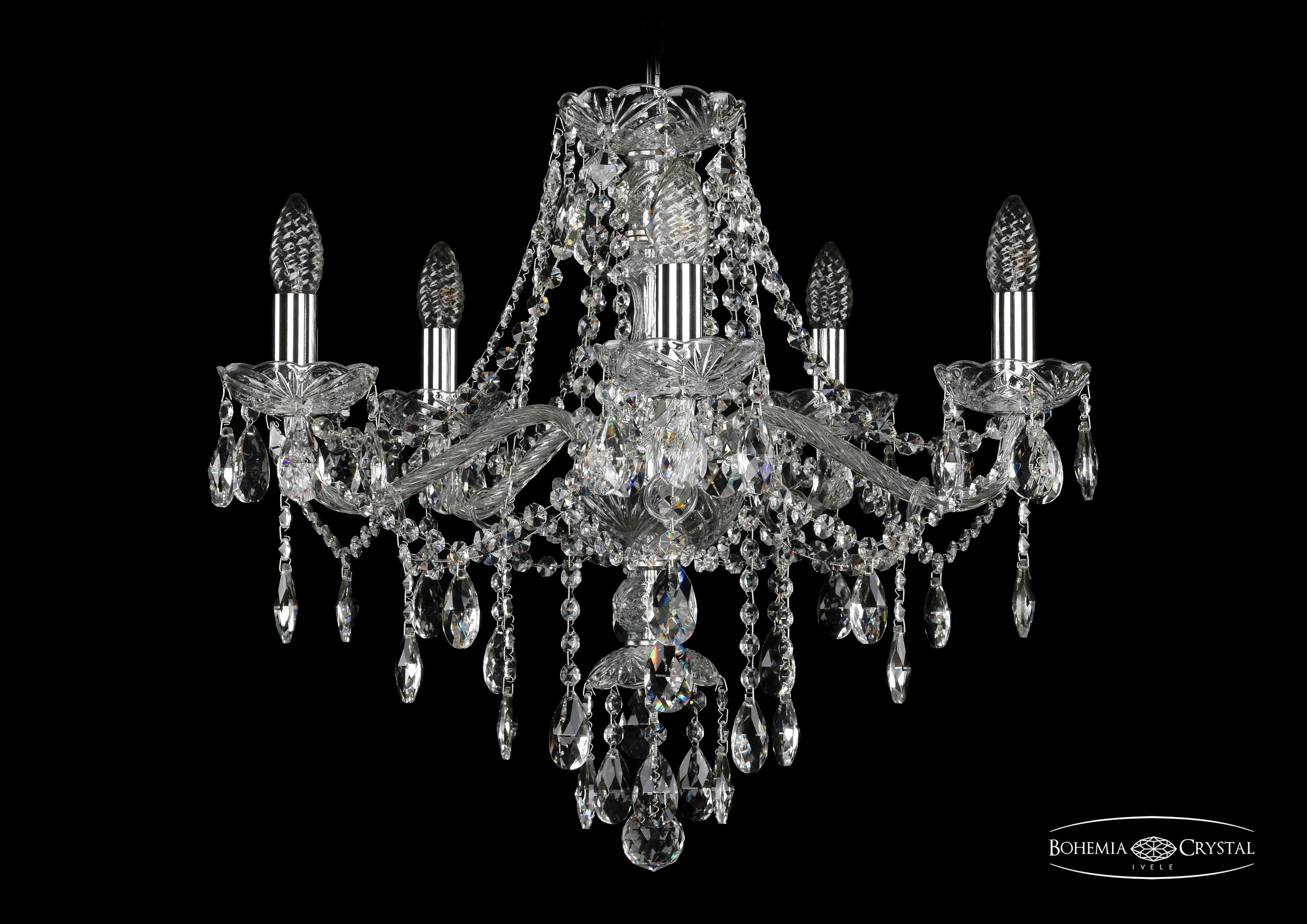 Подвесная хрустальная люстра 1415 Bohemia 1415/5/200 Ni