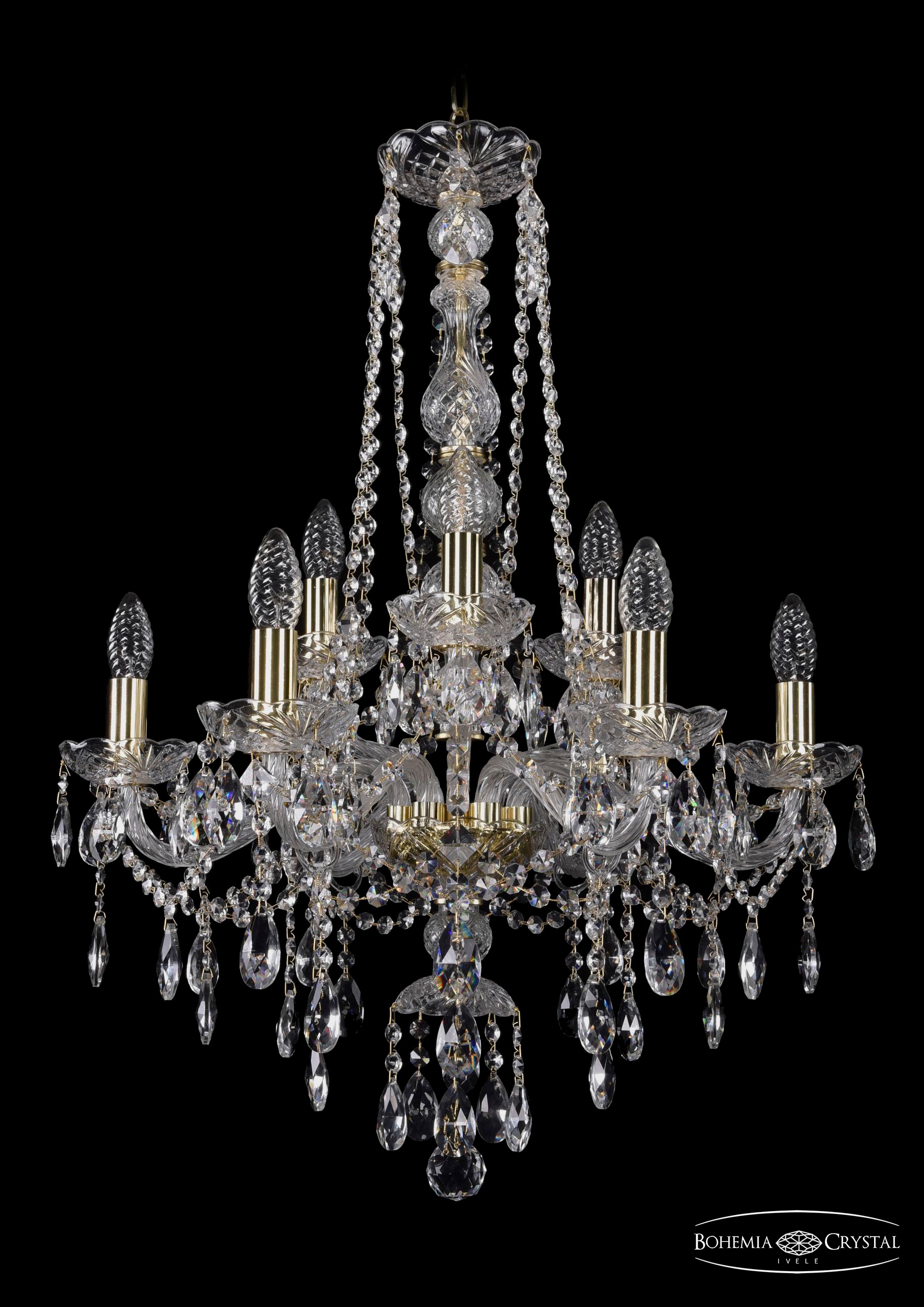 Подвесная хрустальная люстра 1415 Bohemia 1415/6+3/200/h-77 G