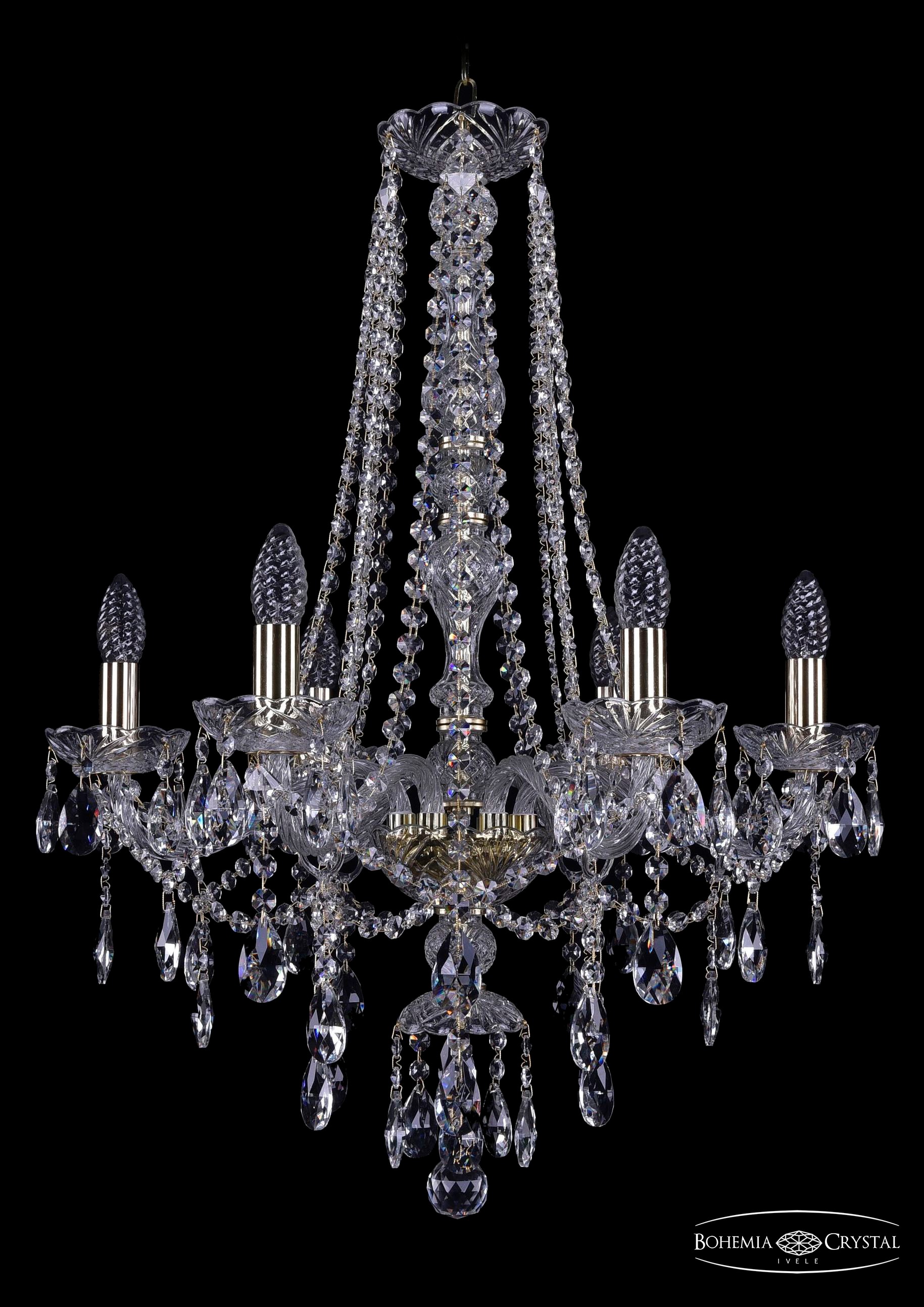 Подвесная хрустальная люстра 1415 Bohemia 1415/6/200/h-75 G