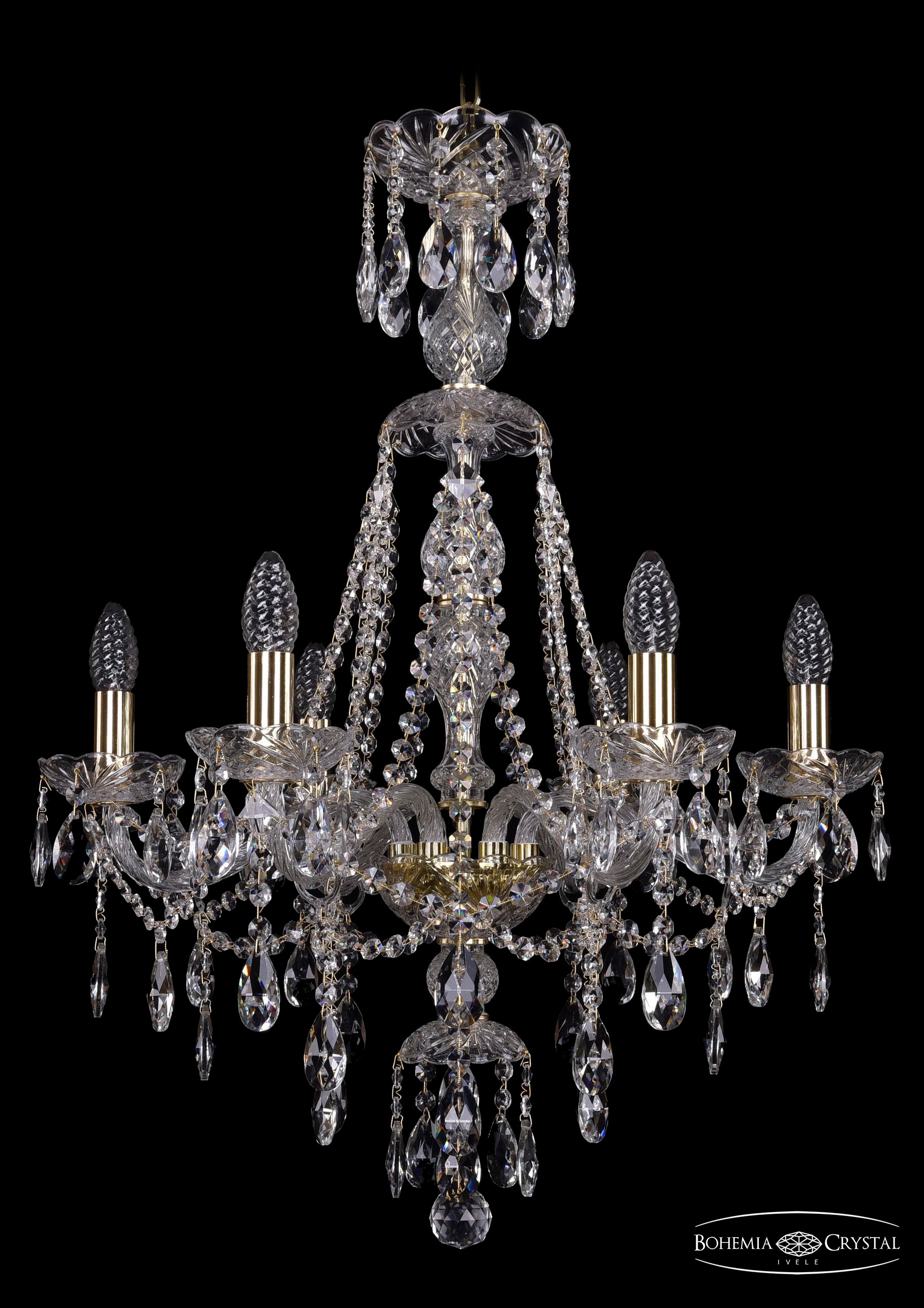 Подвесная хрустальная люстра 1415 Bohemia 1415/6/200/XL-77 G