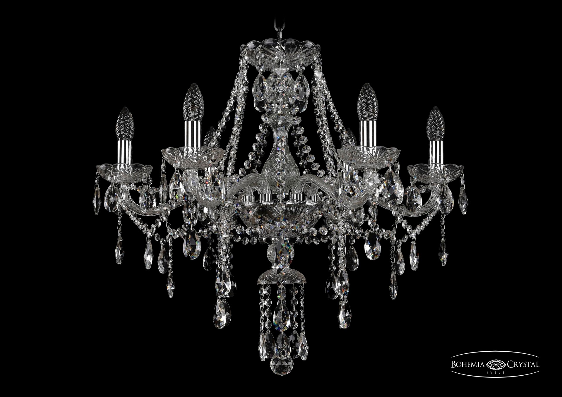 Подвесная хрустальная люстра 1415 Bohemia 1415/6/220 Ni