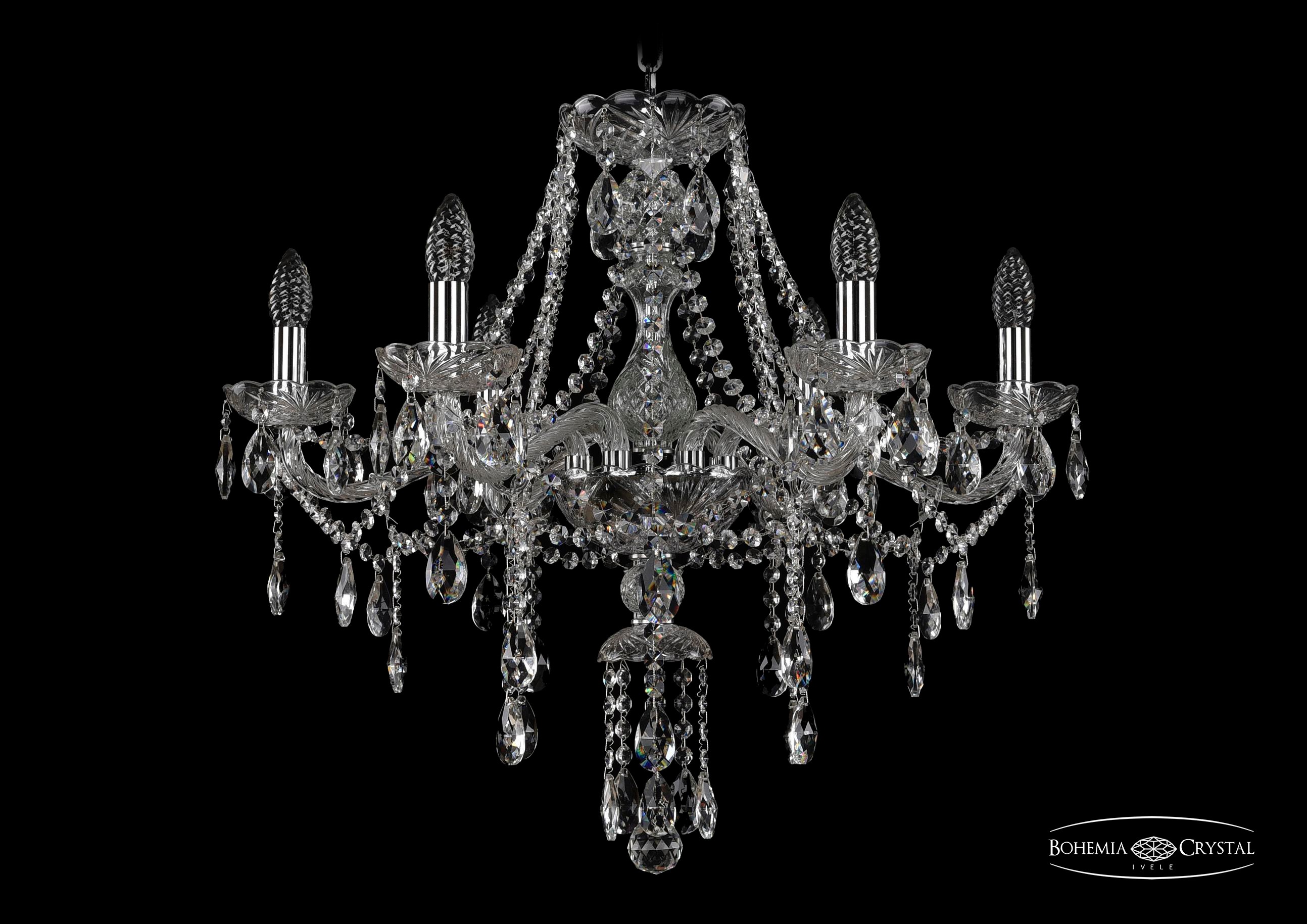 Подвесная хрустальная люстра 1415 Bohemia 1415/6/220 Ni