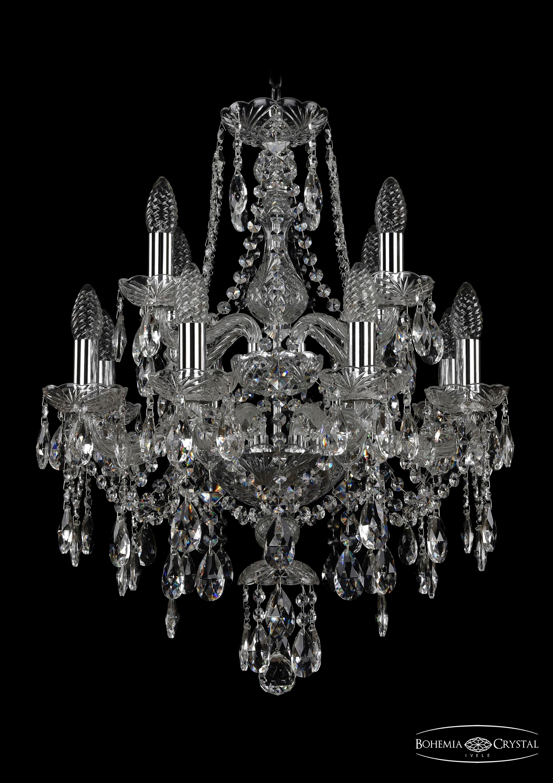 Подвесная хрустальная люстра 1415 Bohemia 1415/8+4/165/2d Ni