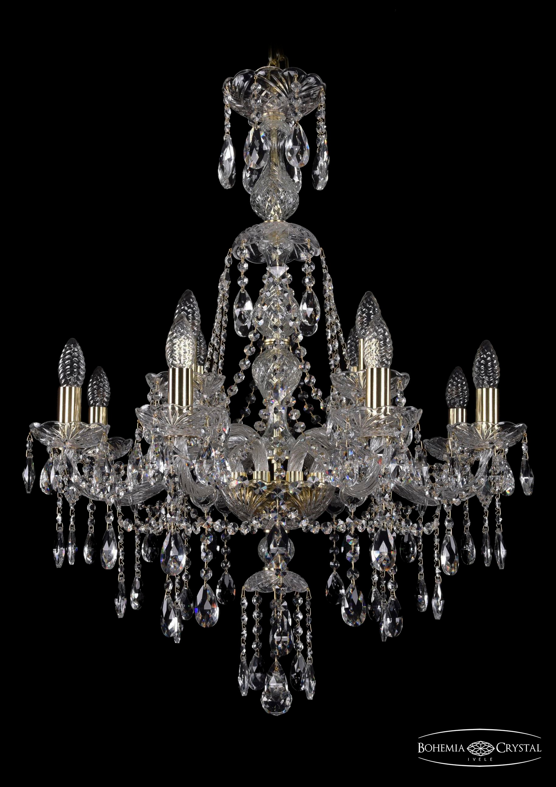 Подвесная хрустальная люстра 1415 Bohemia 1415/8+4/220/XL-86 G