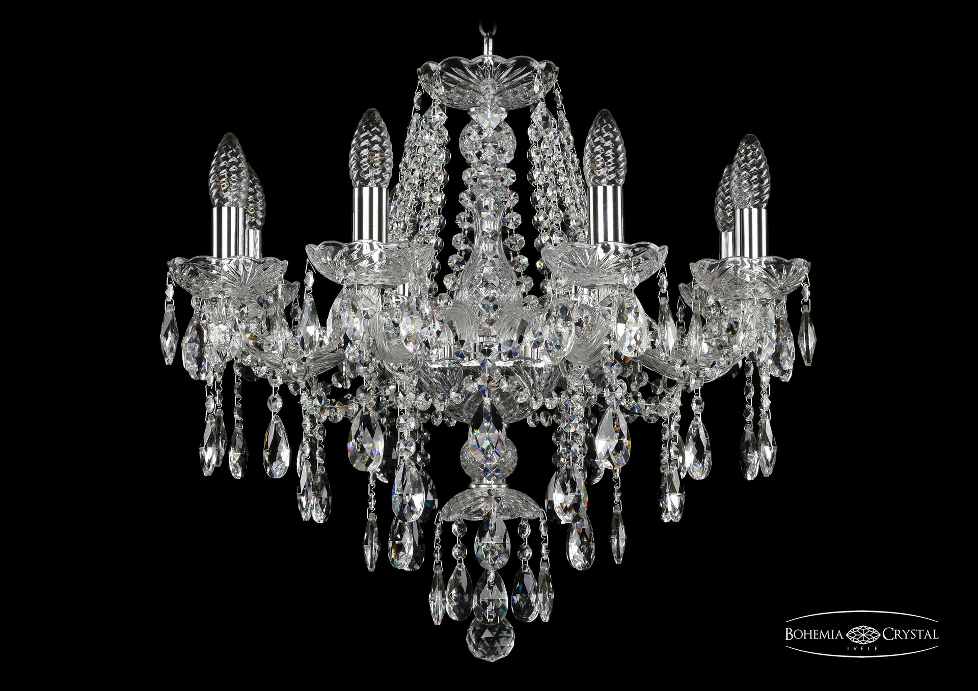 Подвесная хрустальная люстра 1415 Bohemia 1415/8/200 Ni