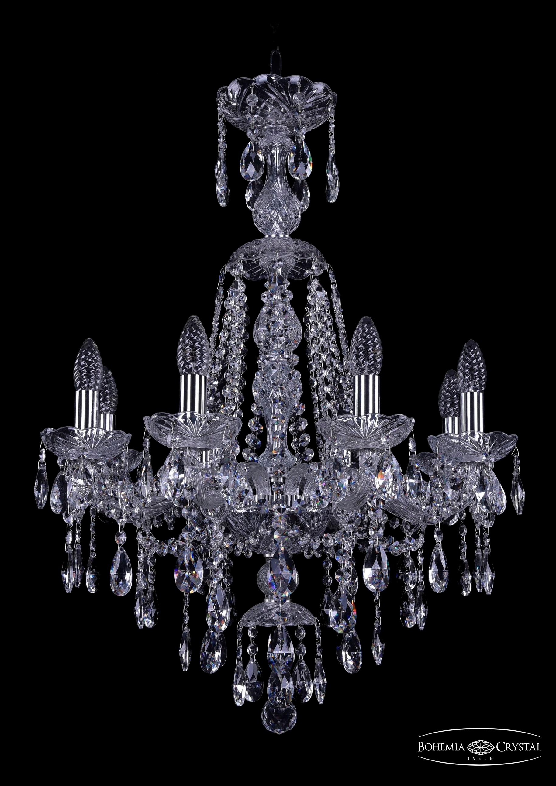 Подвесная хрустальная люстра 1415 Bohemia 1415/8/200/XL-76 Ni