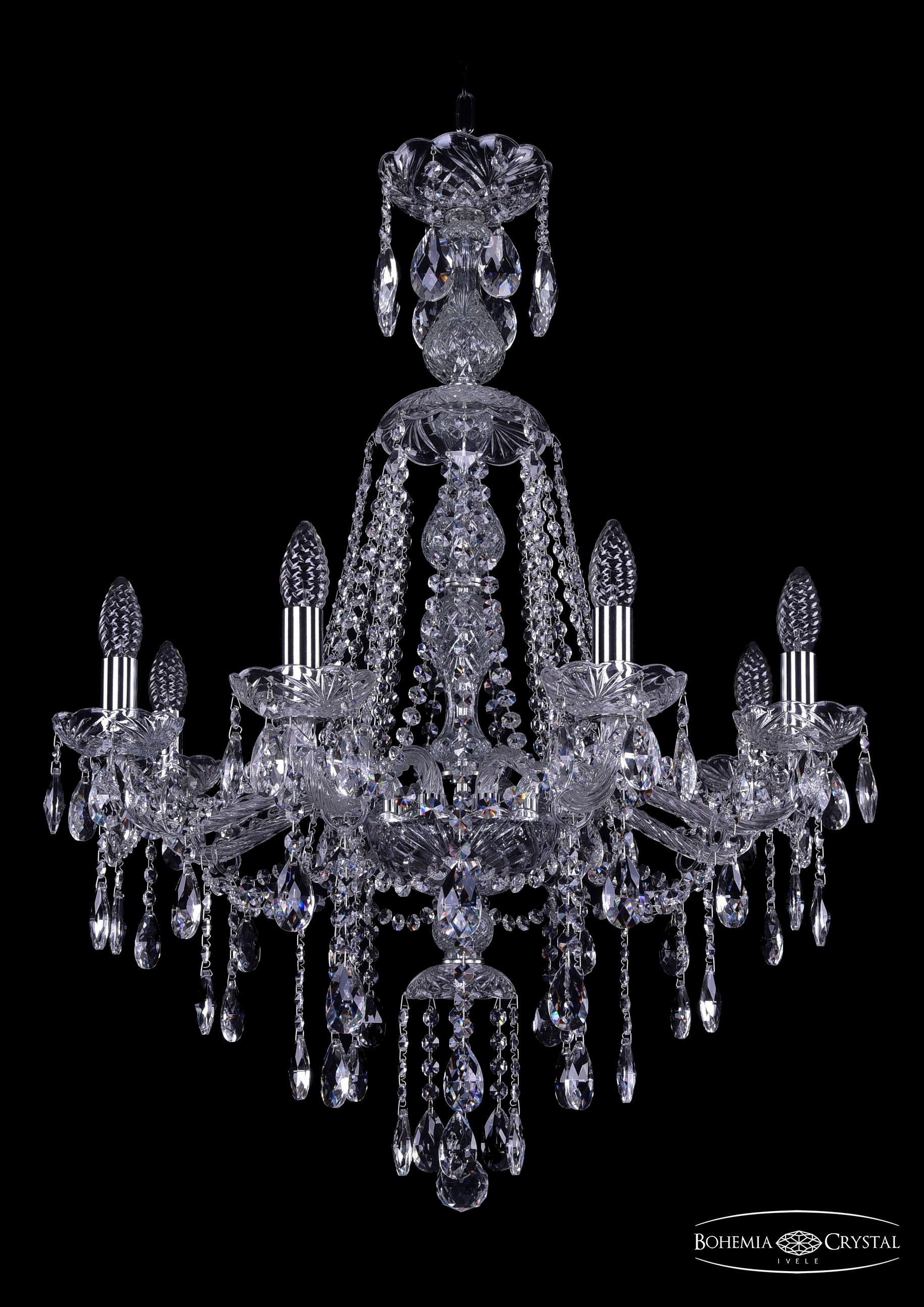 Подвесная хрустальная люстра 1415 Bohemia 1415/8/220/XL-85 Ni