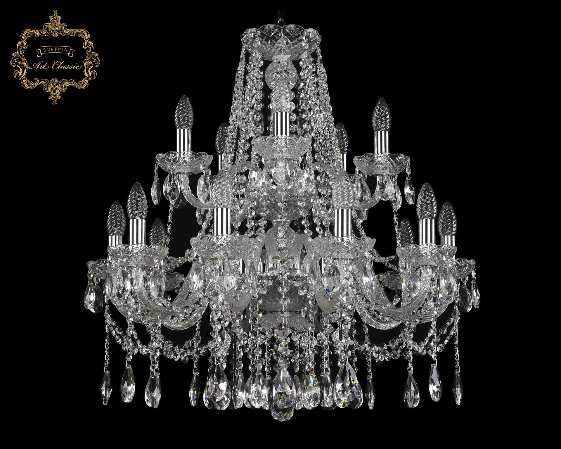 Подвесная хрустальная люстра 11.12 Art Classic 11.12.10+5.240.2d.Cr.Sp