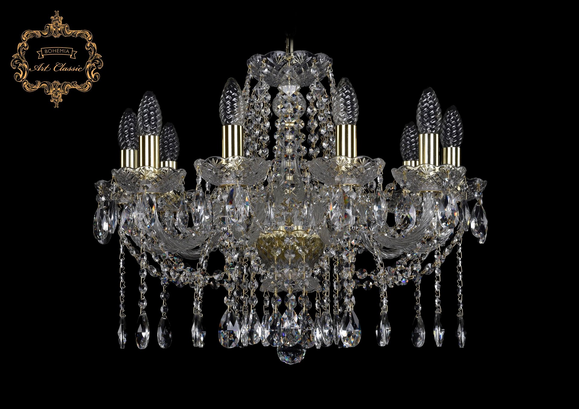 Подвесная хрустальная люстра 11.12 Art Classic 11.12.10.195.Gd.Sp