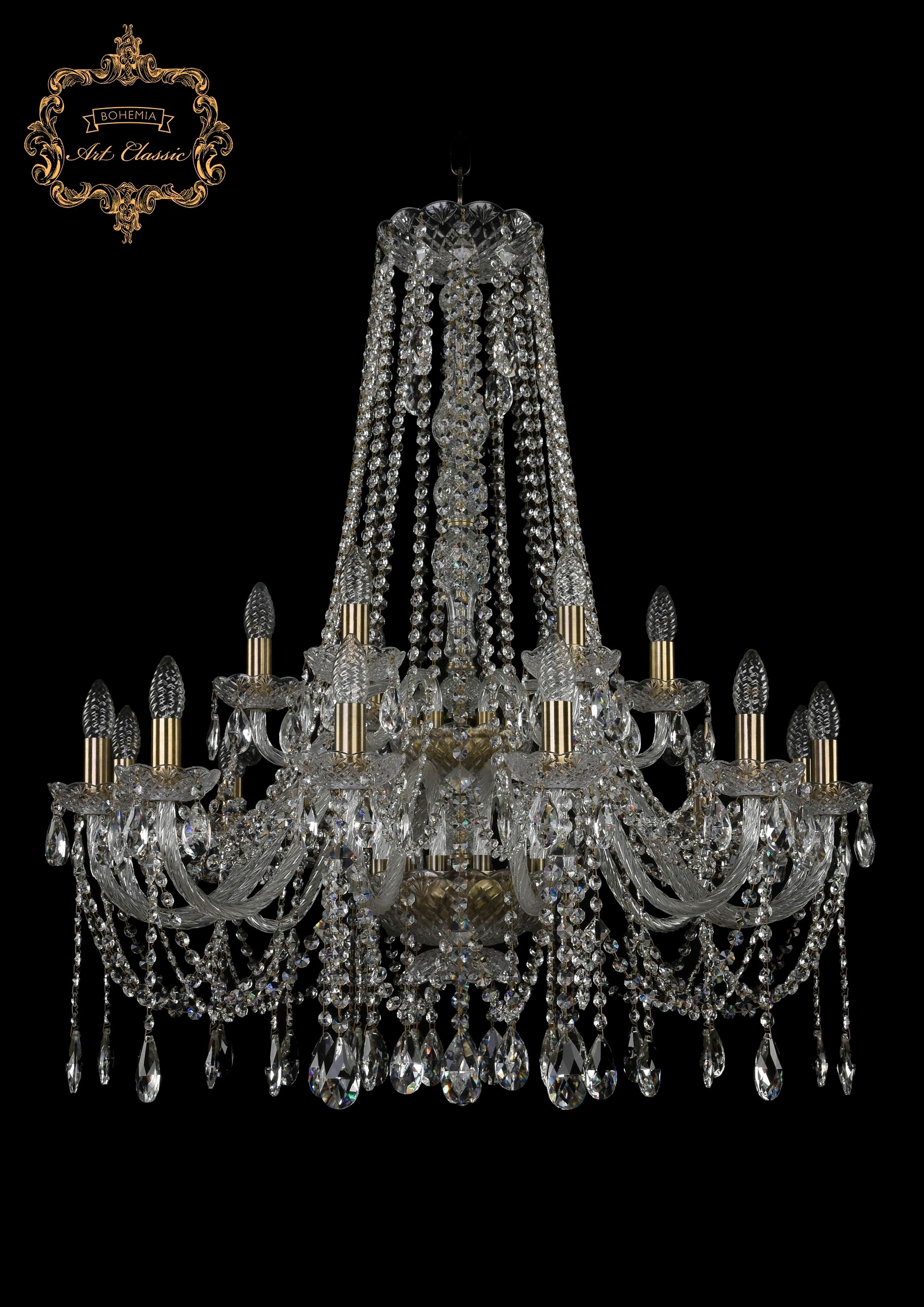 Подвесная хрустальная люстра 11.12 Art Classic 11.12.12+6.300.2d.h-98.Br.Sp
