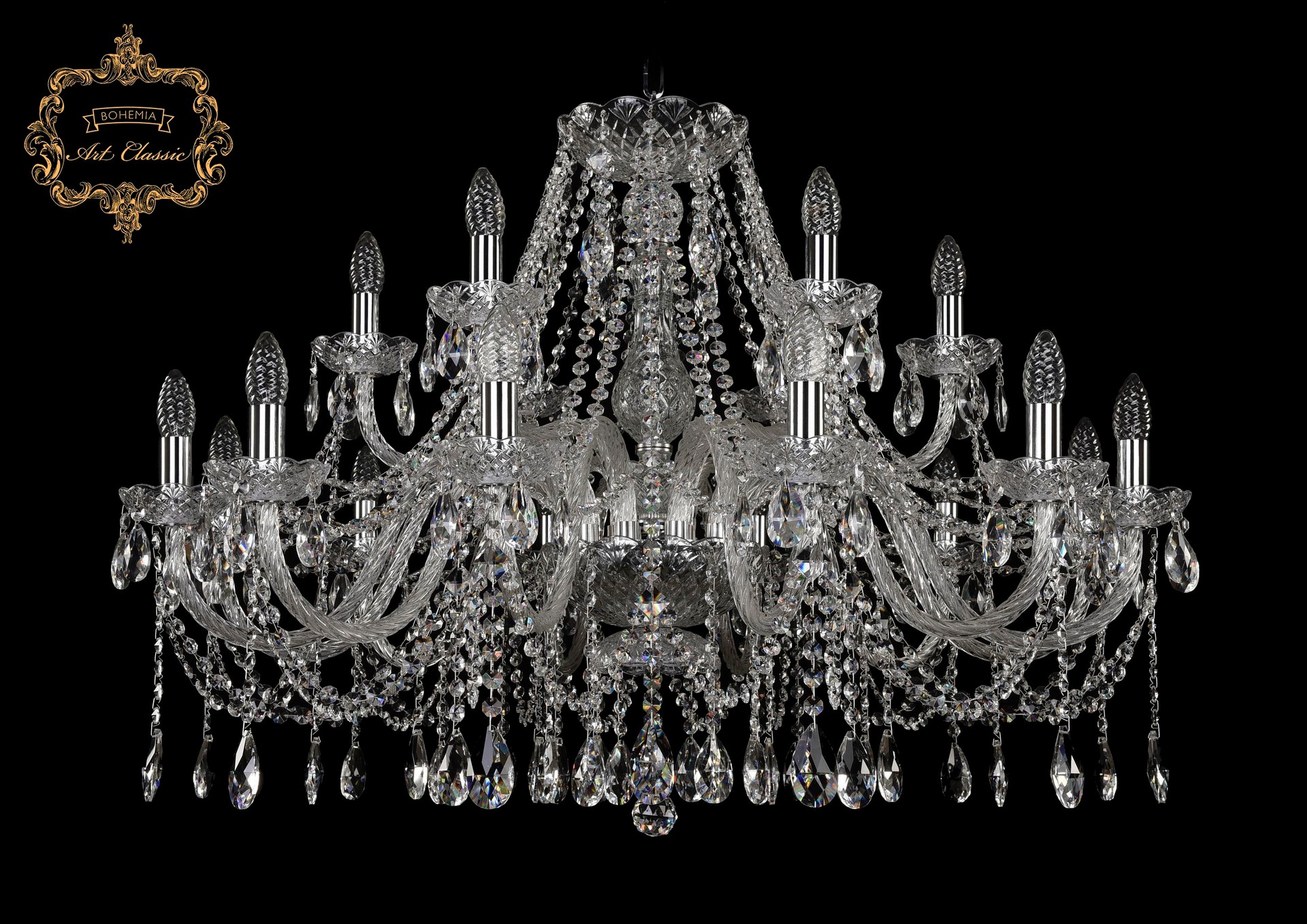 Подвесная хрустальная люстра 11.12 Art Classic 11.12.12+6.360.Gd.Sp