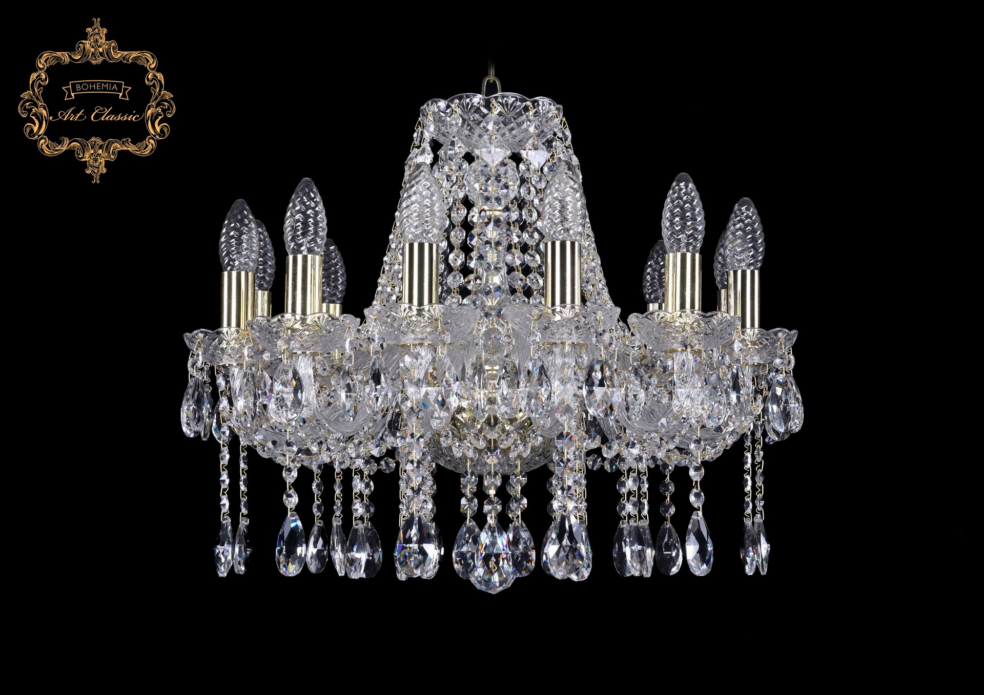 Подвесная хрустальная люстра 11.12 Art Classic 11.12.12.165.Gd.Sp