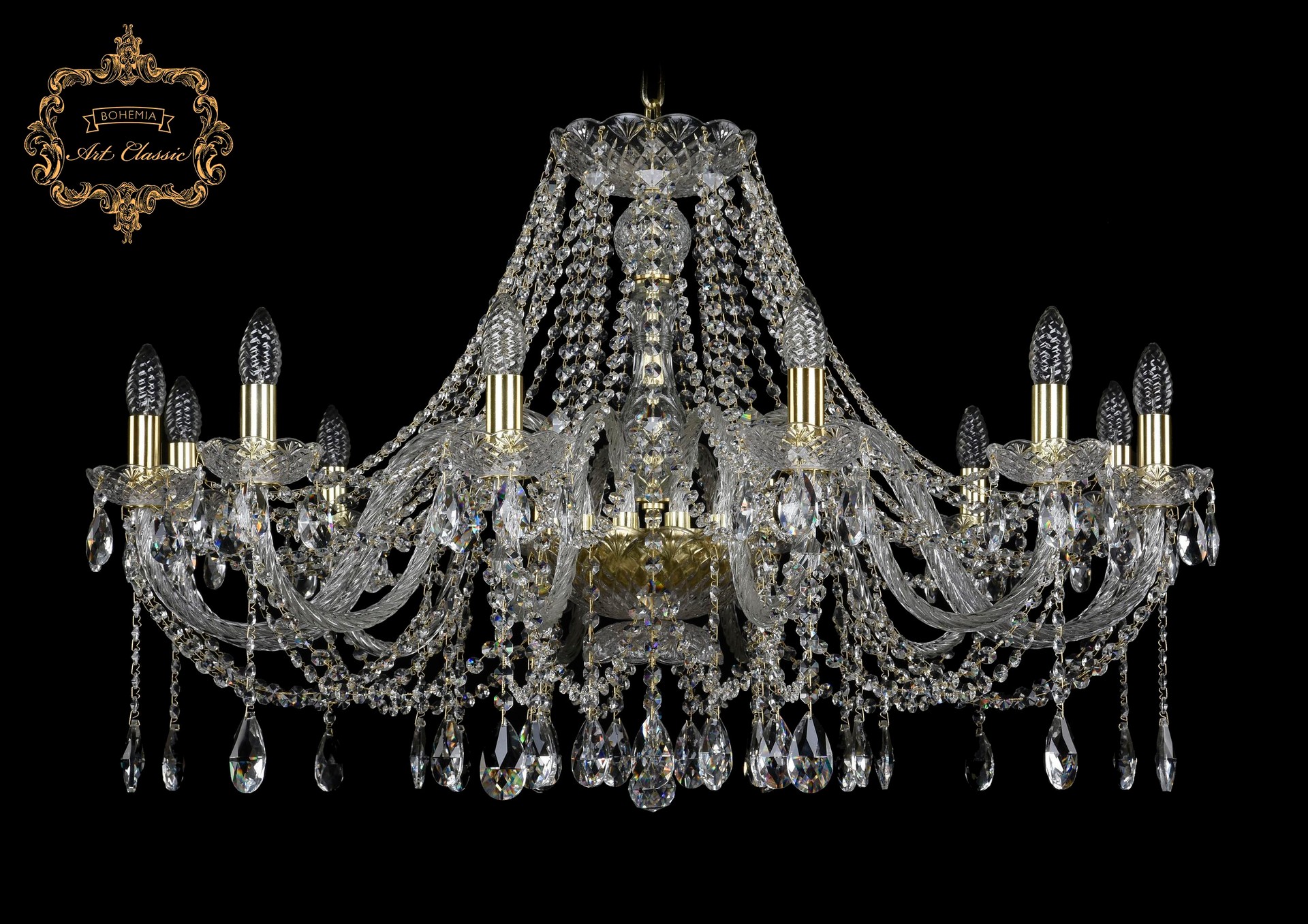 Подвесная хрустальная люстра 11.12 Art Classic 11.12.12.360.Gd.Sp
