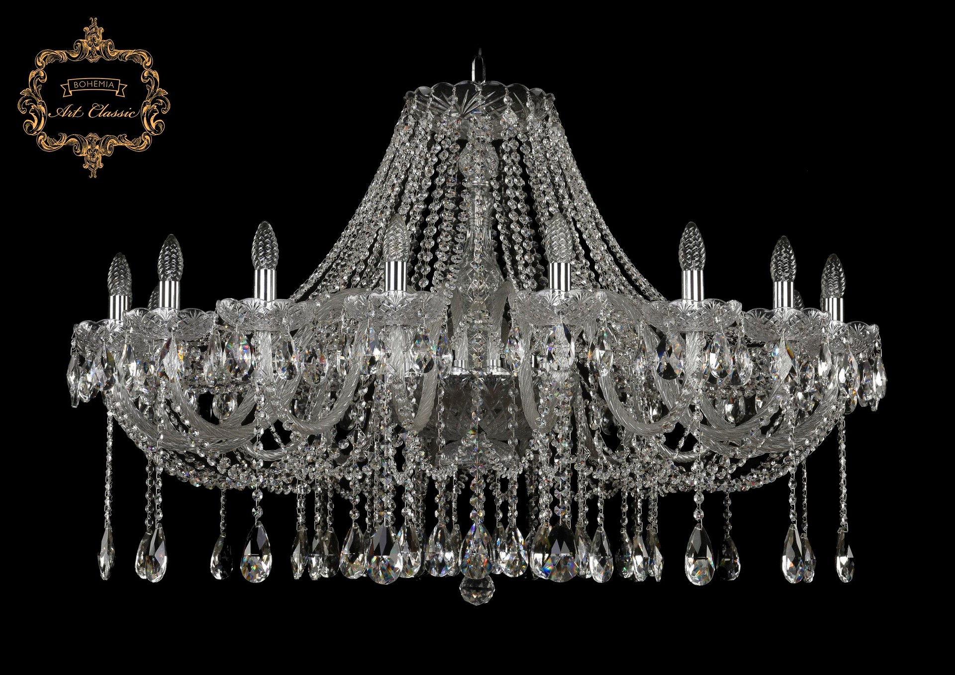 Подвесная хрустальная люстра 11.12 Art Classic 11.12.18.400.Cr.Sp