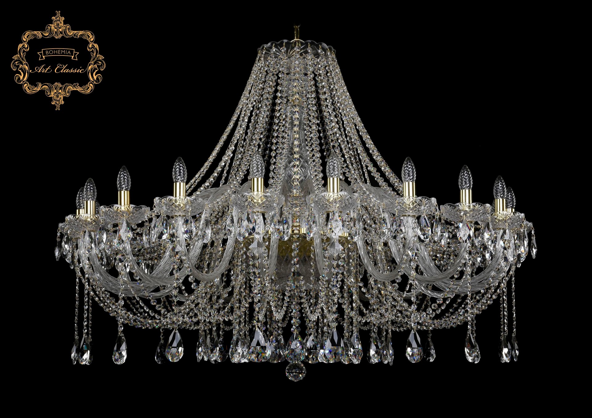 Подвесная хрустальная люстра 11.12 Art Classic 11.12.20.460.Gd.Sp