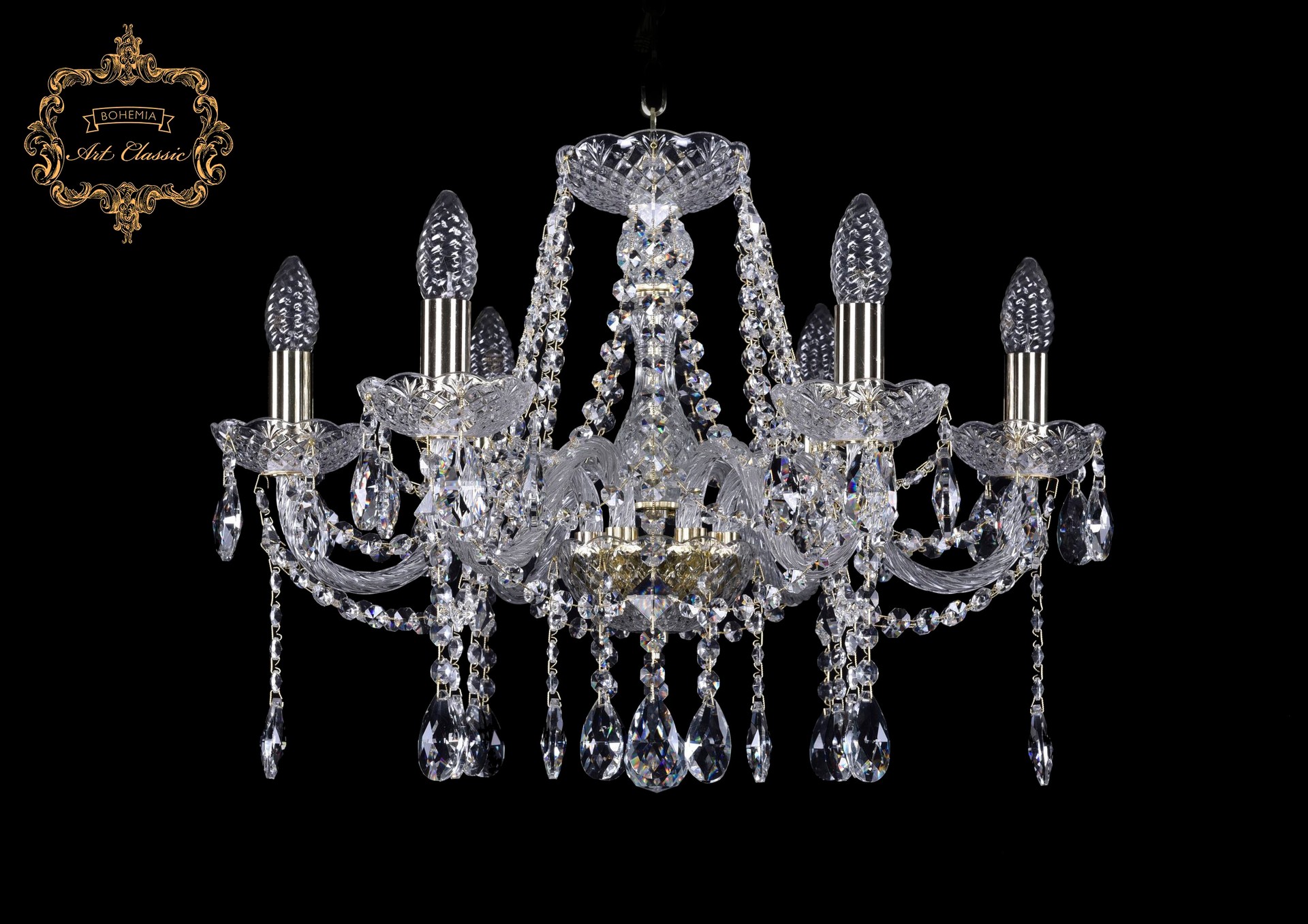 Подвесная хрустальная люстра 11.12 Art Classic 11.12.6.195.Gd.Sp