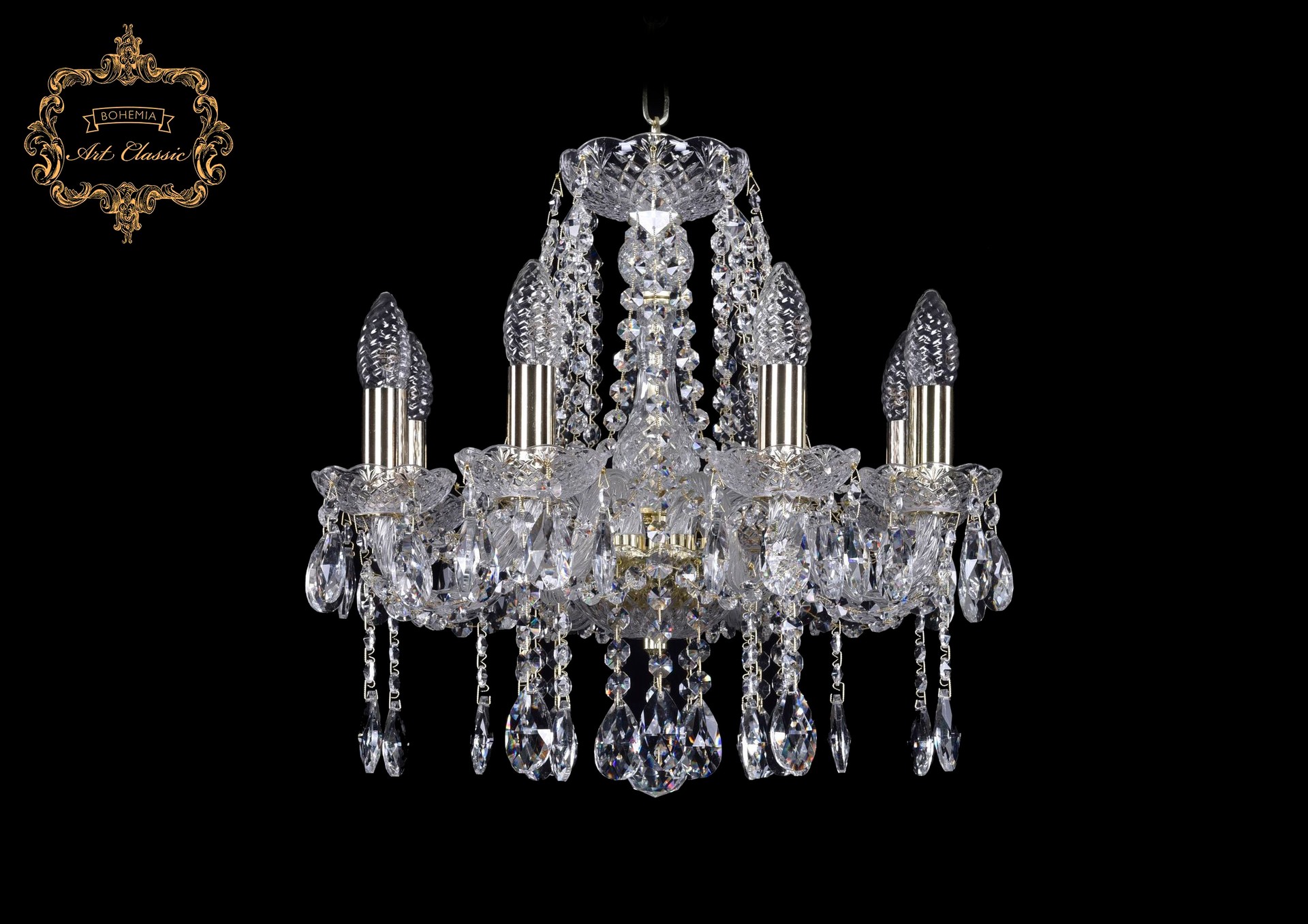 Подвесная хрустальная люстра 11.12 Art Classic 11.12.8.141.Gd.Sp