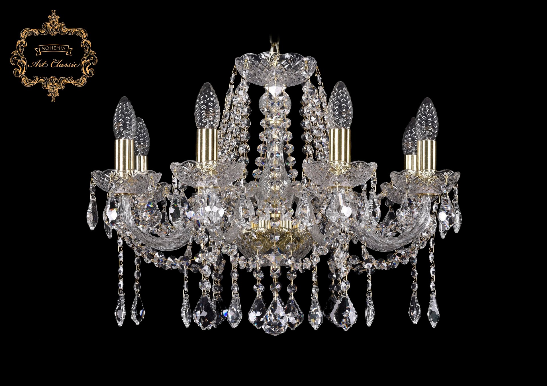 Подвесная хрустальная люстра 11.12 Art Classic 11.12.8.195.Gd.L