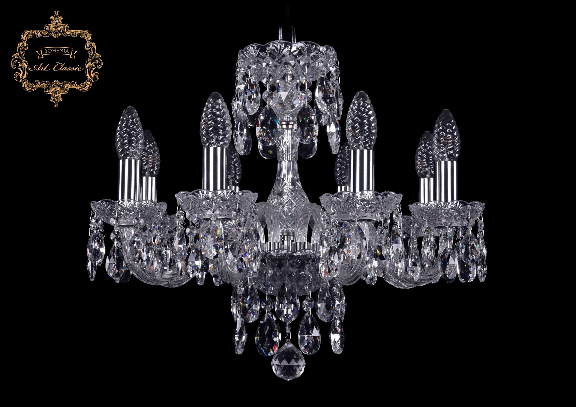 Подвесная хрустальная люстра 11.13 Art Classic 11.13.8.165.Cr.Sp