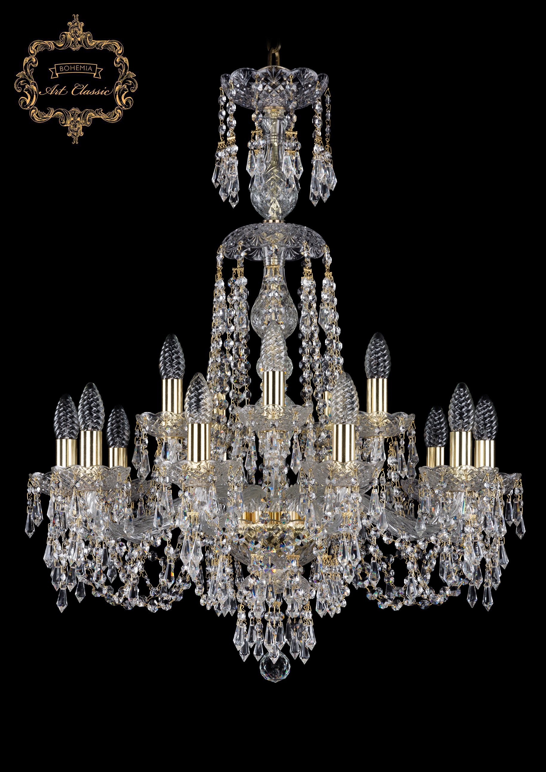 Подвесная хрустальная люстра 11.23 Art Classic 11.23.10+5.220.XL-82.Gd.Dr