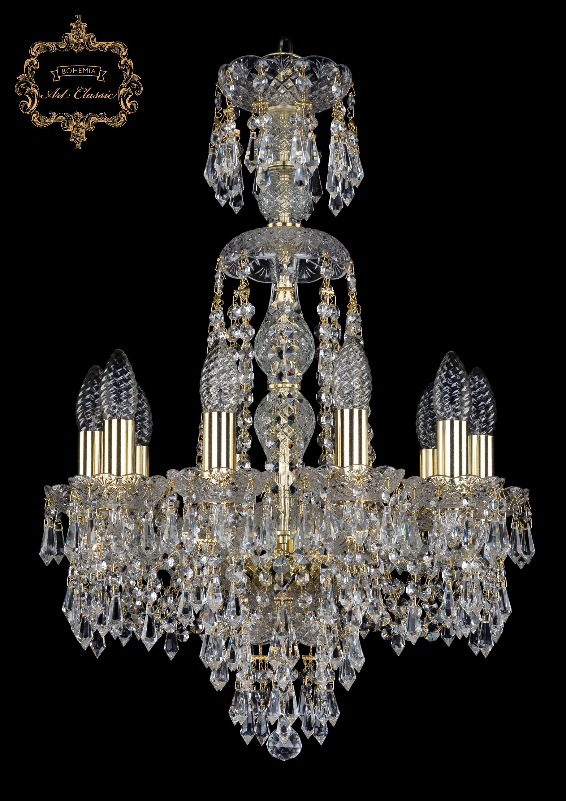 Подвесная хрустальная люстра 11.23 Art Classic 11.23.10.141.XL-64.Gd.Dr