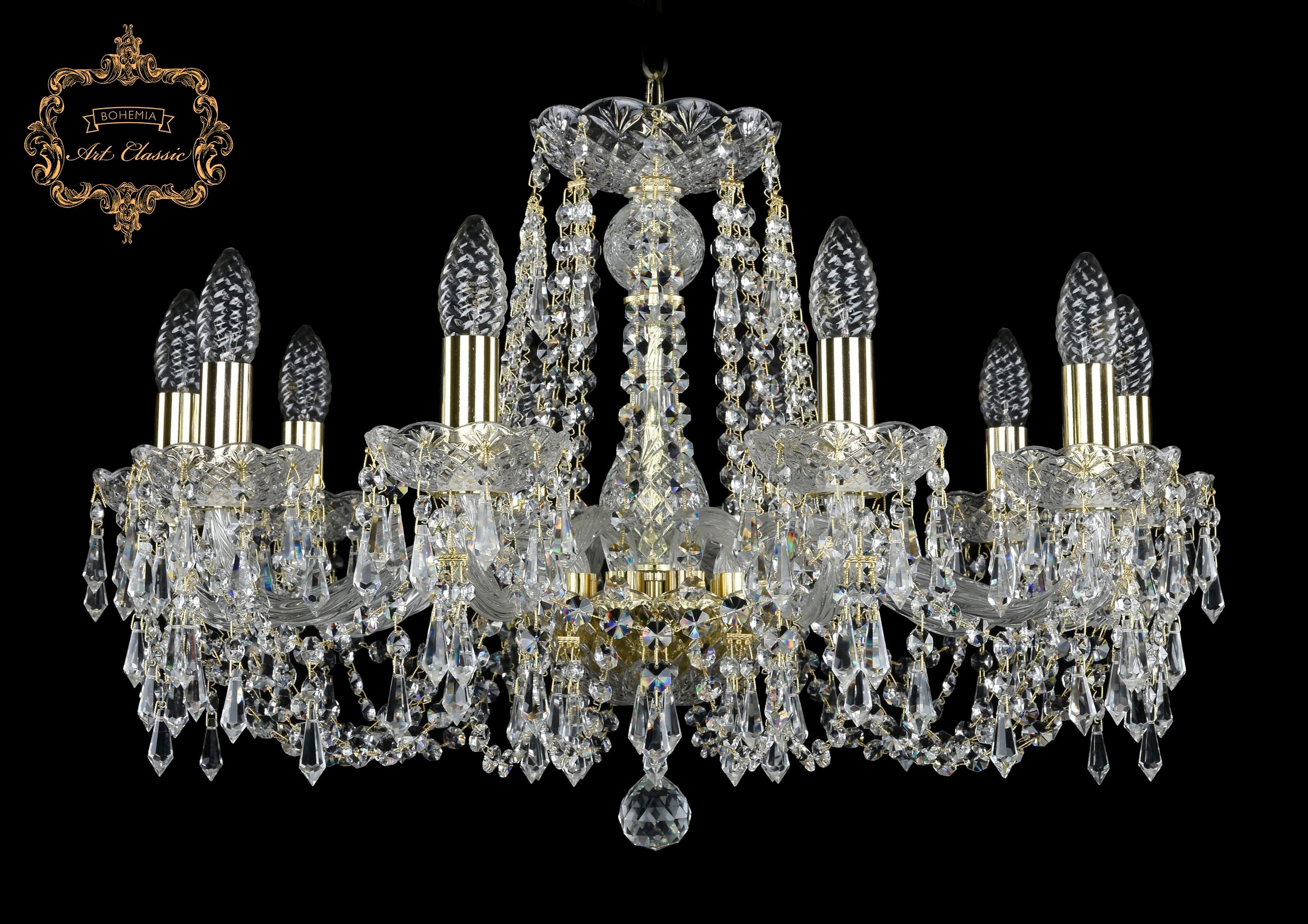 Подвесная хрустальная люстра 11.23 Art Classic 11.23.10.220.Gd.Dr