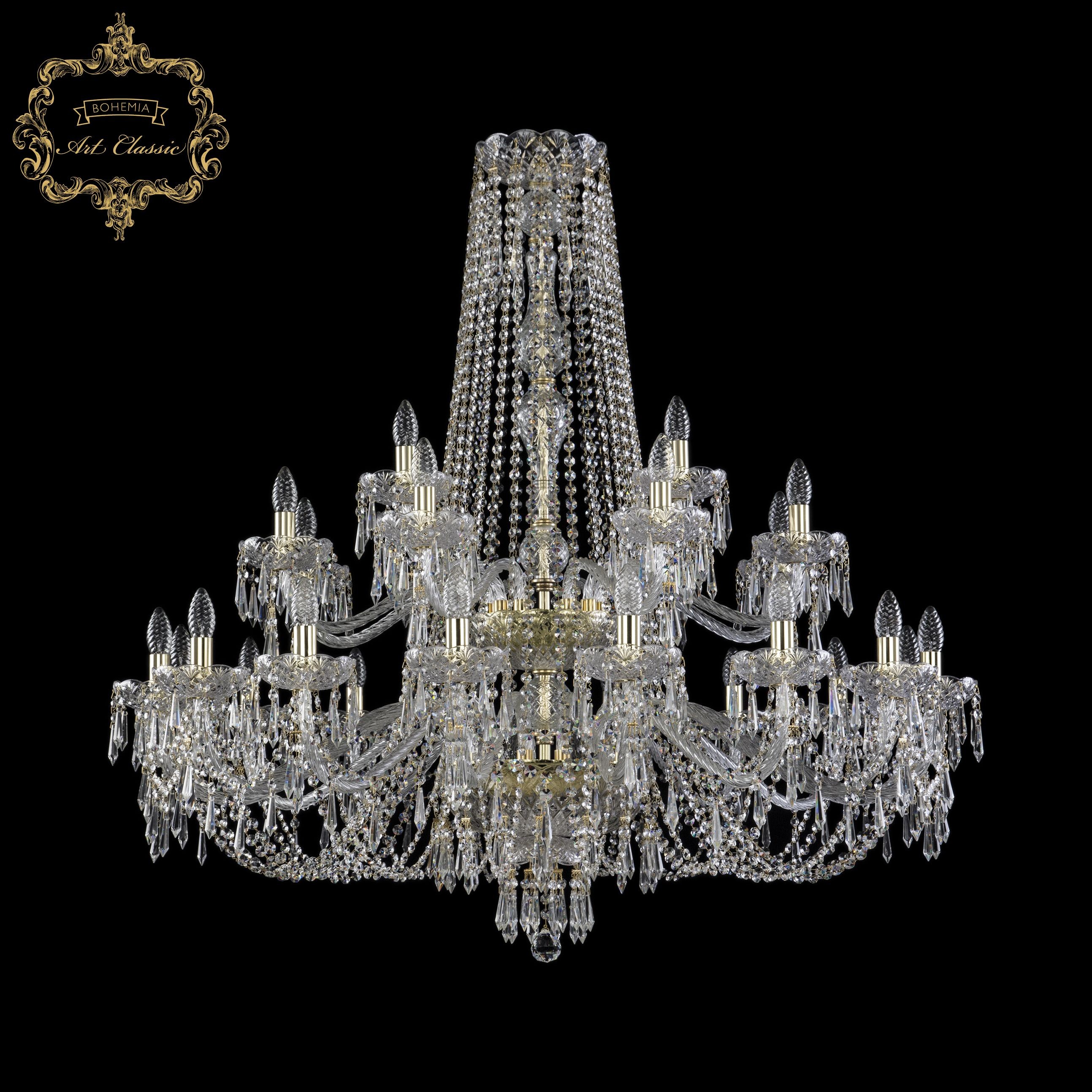 Подвесная хрустальная люстра 11.23 Art Classic 11.23.16+8+4.400.2d.Gd.Dr