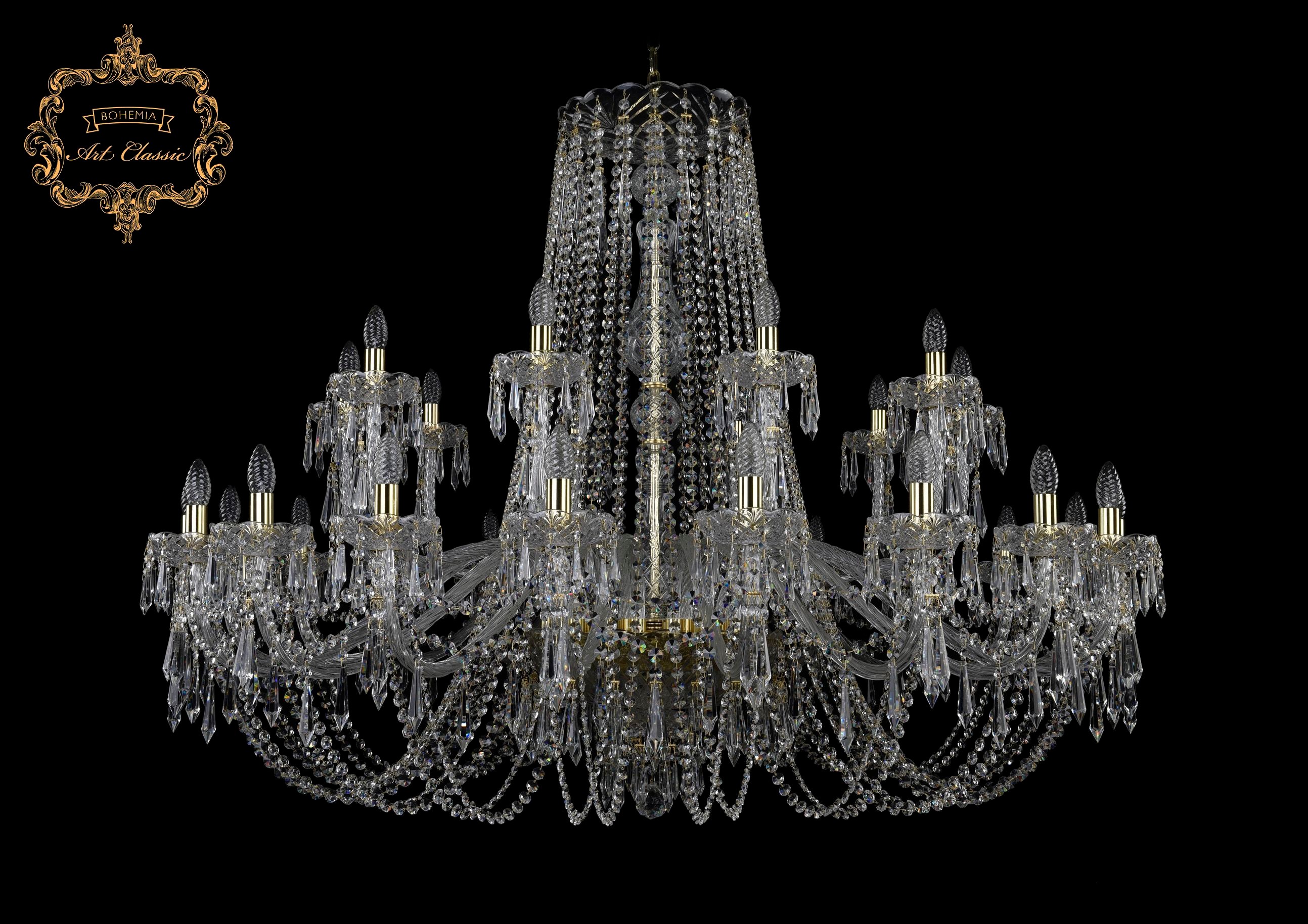 Подвесная хрустальная люстра 11.23 Art Classic 11.23.20+10.530.Gd.Dr