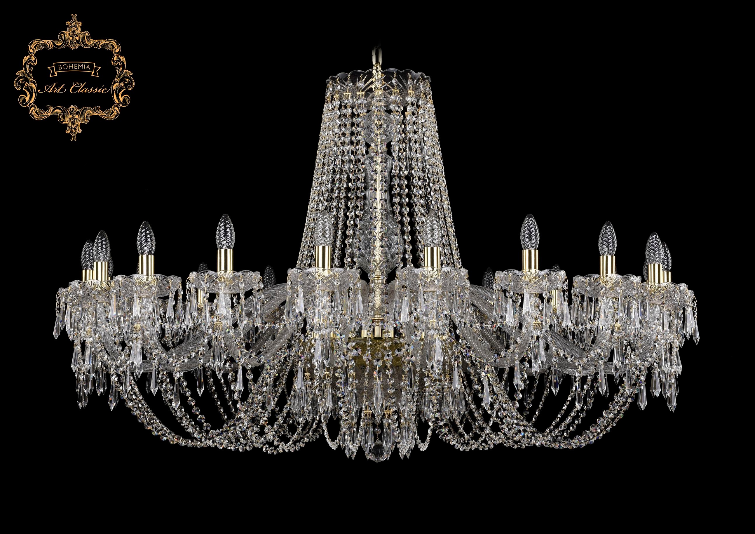 Подвесная хрустальная люстра 11.23 Art Classic 11.23.20.460.Gd.Dr