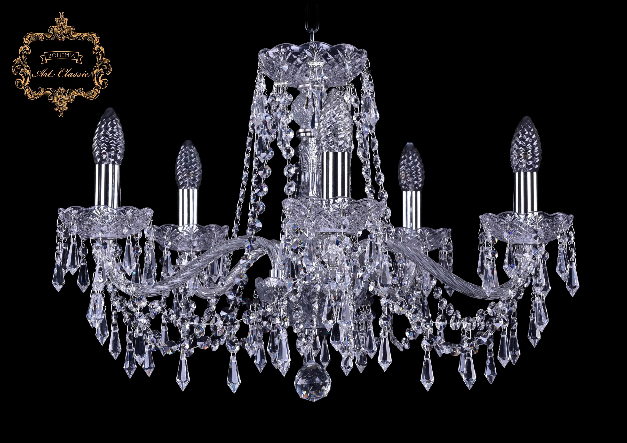 Подвесная хрустальная люстра 11.23 Art Classic 11.23.5.200.Cr.Dr